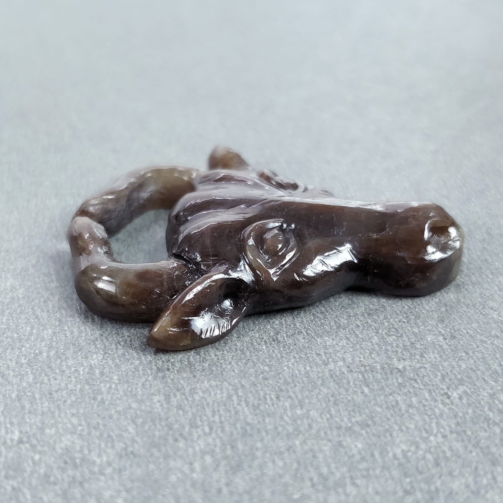 Natural Untreated Golden Brown Chocolate Sapphire Gemstone Carving - 48.70cts Hand Carved Bull's Face (36x32mm) | Unique Jewelry Making, Collectible Gemstone Art, Luxury Gift for Bull Zodiac & Animal Lovers