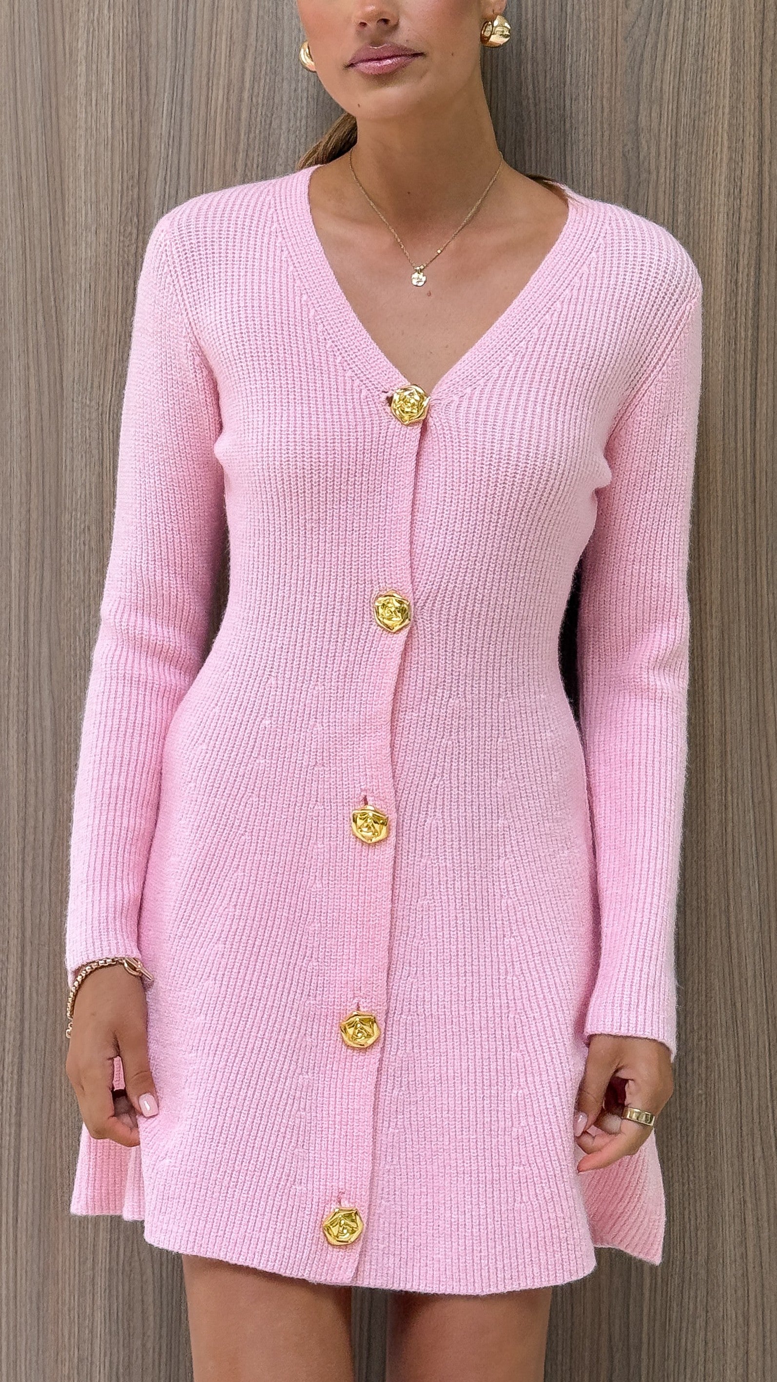 Catarina Long Sleeve Mini Dress in Pink - Elegant Party & Date Night Outfit for Women
