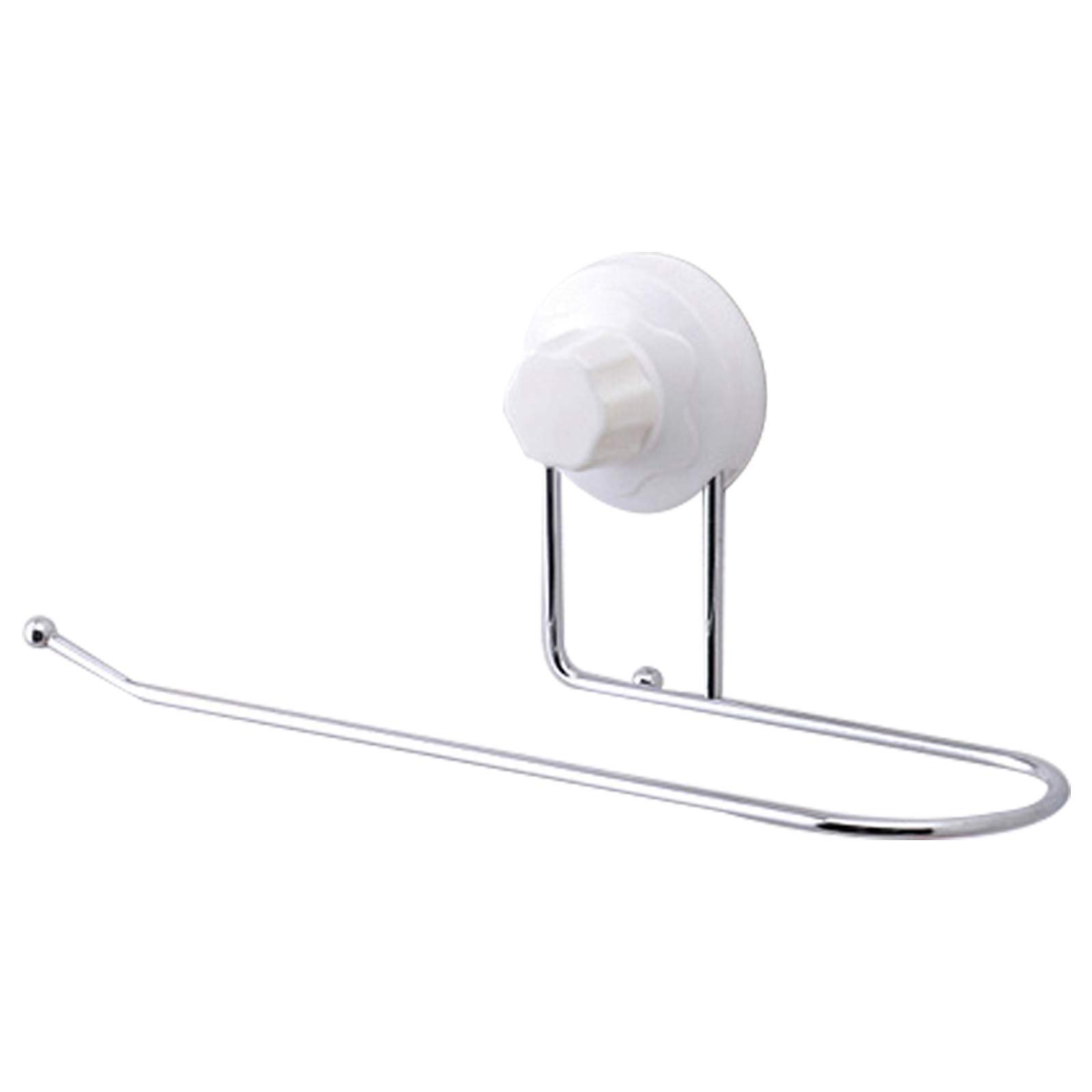 KKYY Vacuum Suction Cup Hand Towel Holder & Towel Ring - Chrome Towel Bar for Kitchen & Bathroom - No Drilling Required - Perfect for Small Spaces & Rented Homes