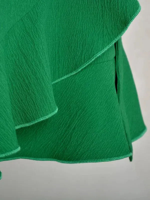 Stylish High Waist Ruffle Wrap Skirt for Women - Flowy Summer Midi Skirt with Elastic Waistband | Perfect for Beach Vacations, Date Nights & Casual Outings