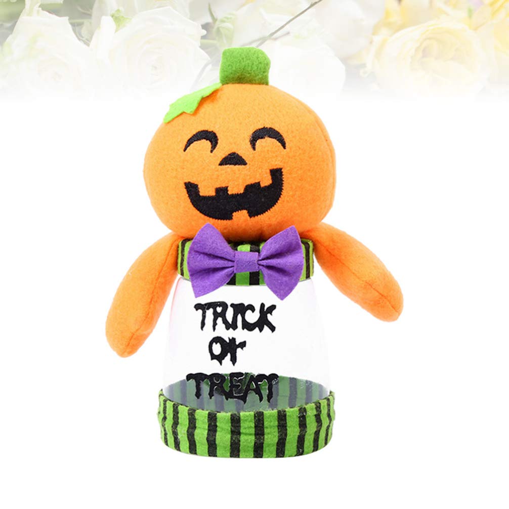 ABOOFAN Halloween Pumpkin Cookie Jar - Candy Holder & Party Decor for Halloween, Thanksgiving, Fall - Miniature Pumpkin Decor for Home, Office, Kitchen