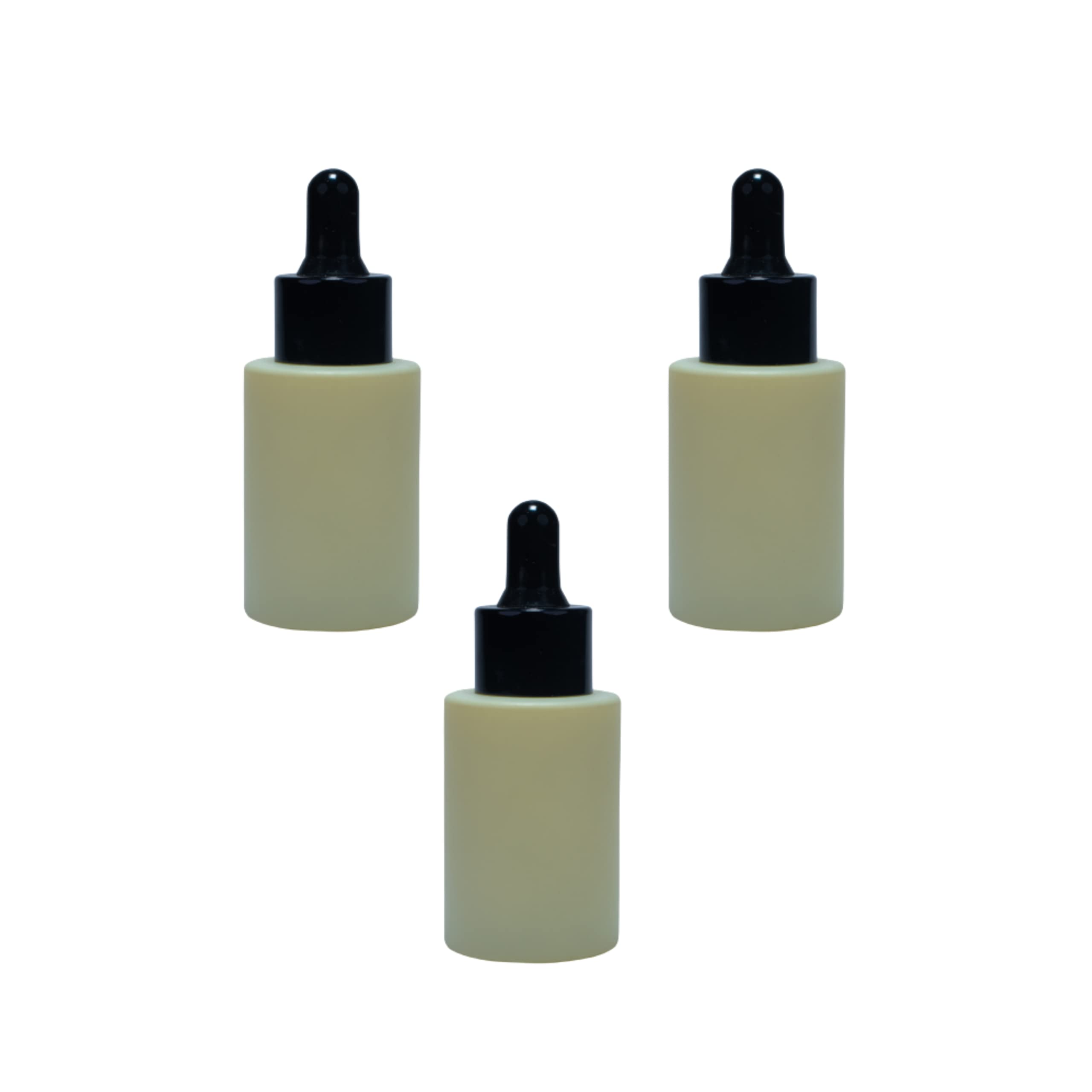 **Rentra S.P.A 30ml Matte Lemon Yellow Glass Bottle with Dropper & Black Cap - 3 Pack - Essential Oil, Serum, Cosmetic Storage - Perfect for DIY Beauty, Aromatherapy, and Travel**