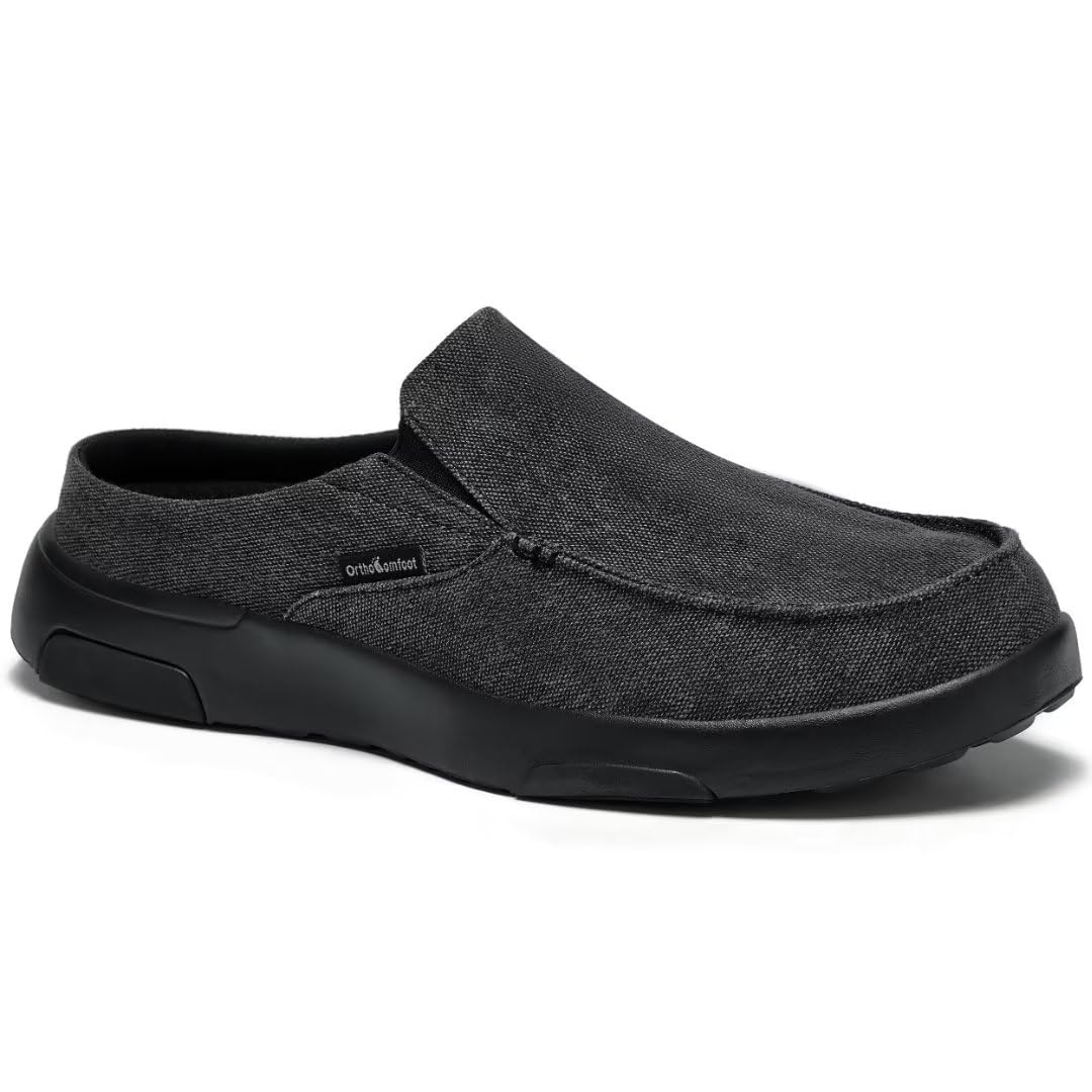 OrthoComfoot Men's Orthopedic Slip-On Loafers - Arch Support Walking Shoes for Plantar Fasciitis, Flat Feet & Heel Pain Relief - Comfortable Orthotic Casual Shoes for Work, Travel & Everyday Wear