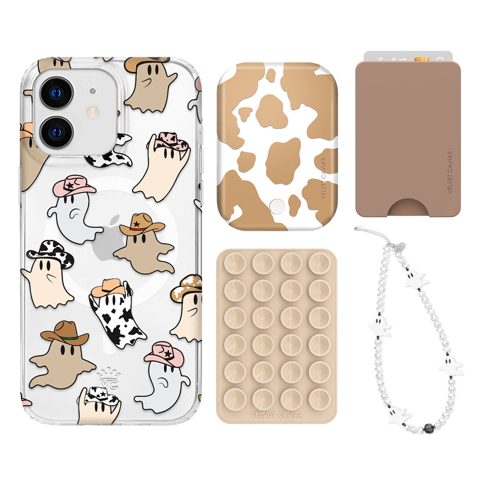 Ghosted Cowboy iPhone Wallet Case with Card Holder - Stylish & Functional for Everyday Use, Travel, and Outdoor Adventures
