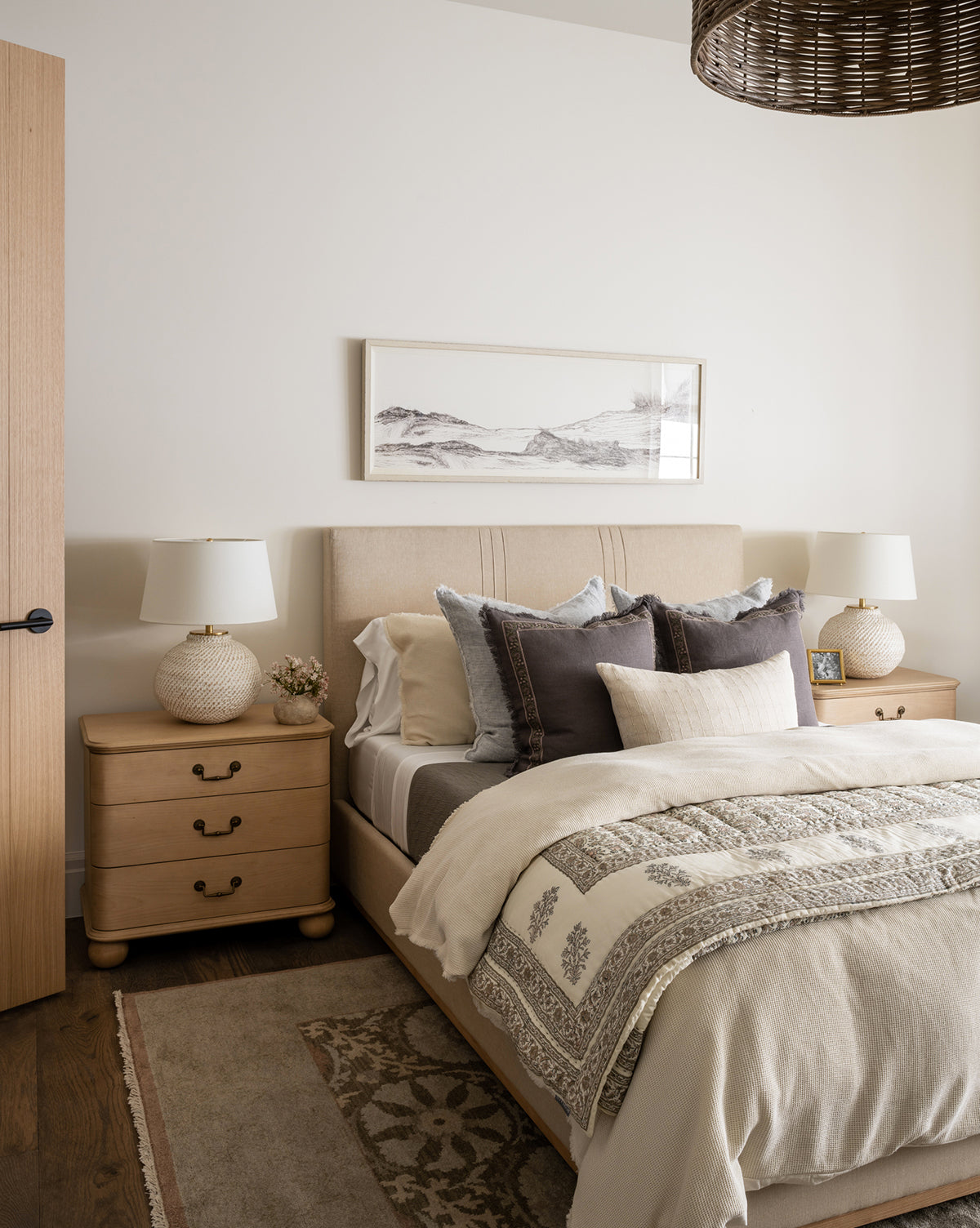 Taylor Pleated Bed - Queen Size Ready to Ship | Modern Upholstered Platform Bed Frame with Storage | Perfect for Small Spaces, Apartments & Guest Rooms