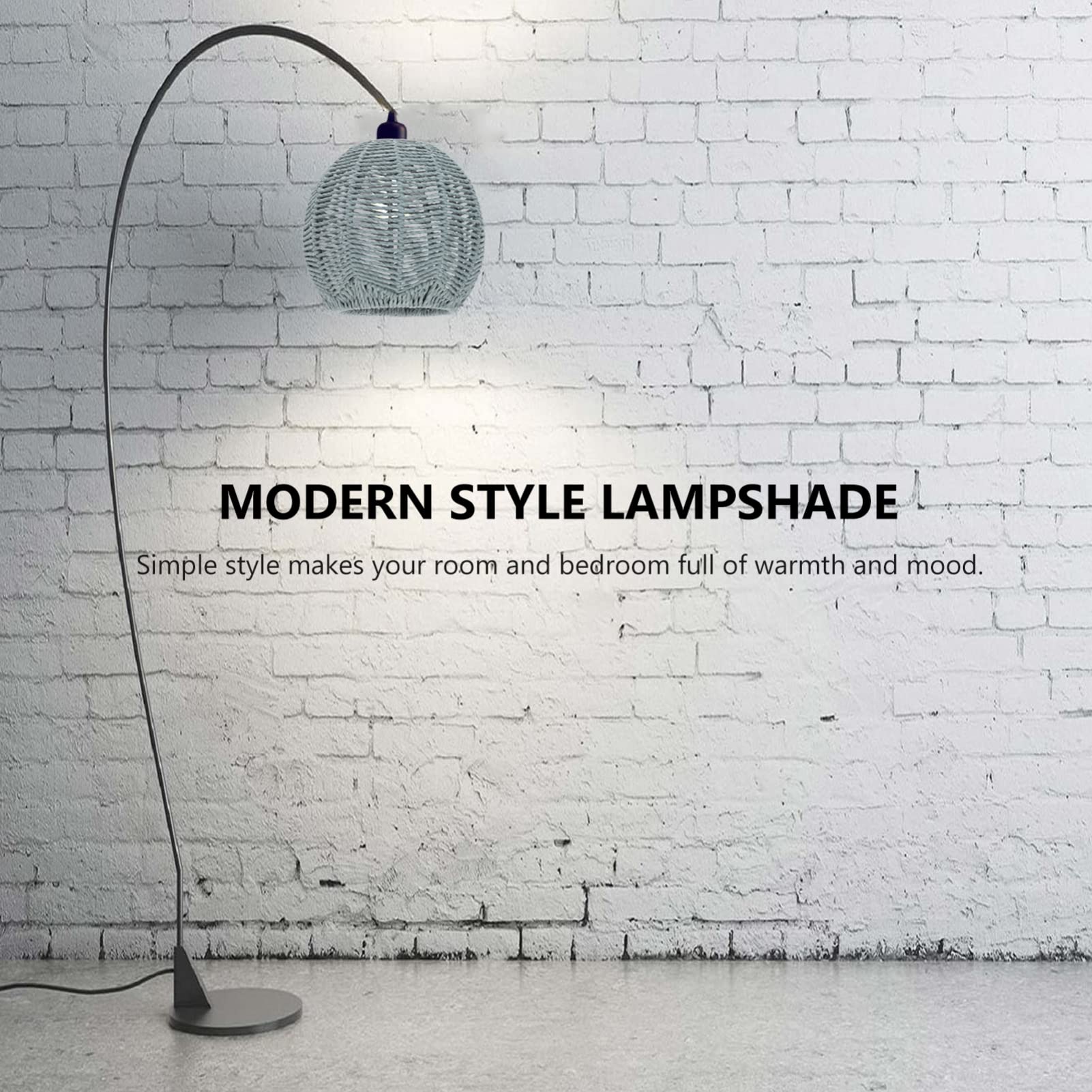 Angoily Grey Wicker Lamp Shade for Ceiling - Rattan Replacement Lamp Cover for Pendant Lights, Chandelier, Wall Lamp - Perfect for Bedroom, Living Room, Hallway, Dining Table & Home Decor