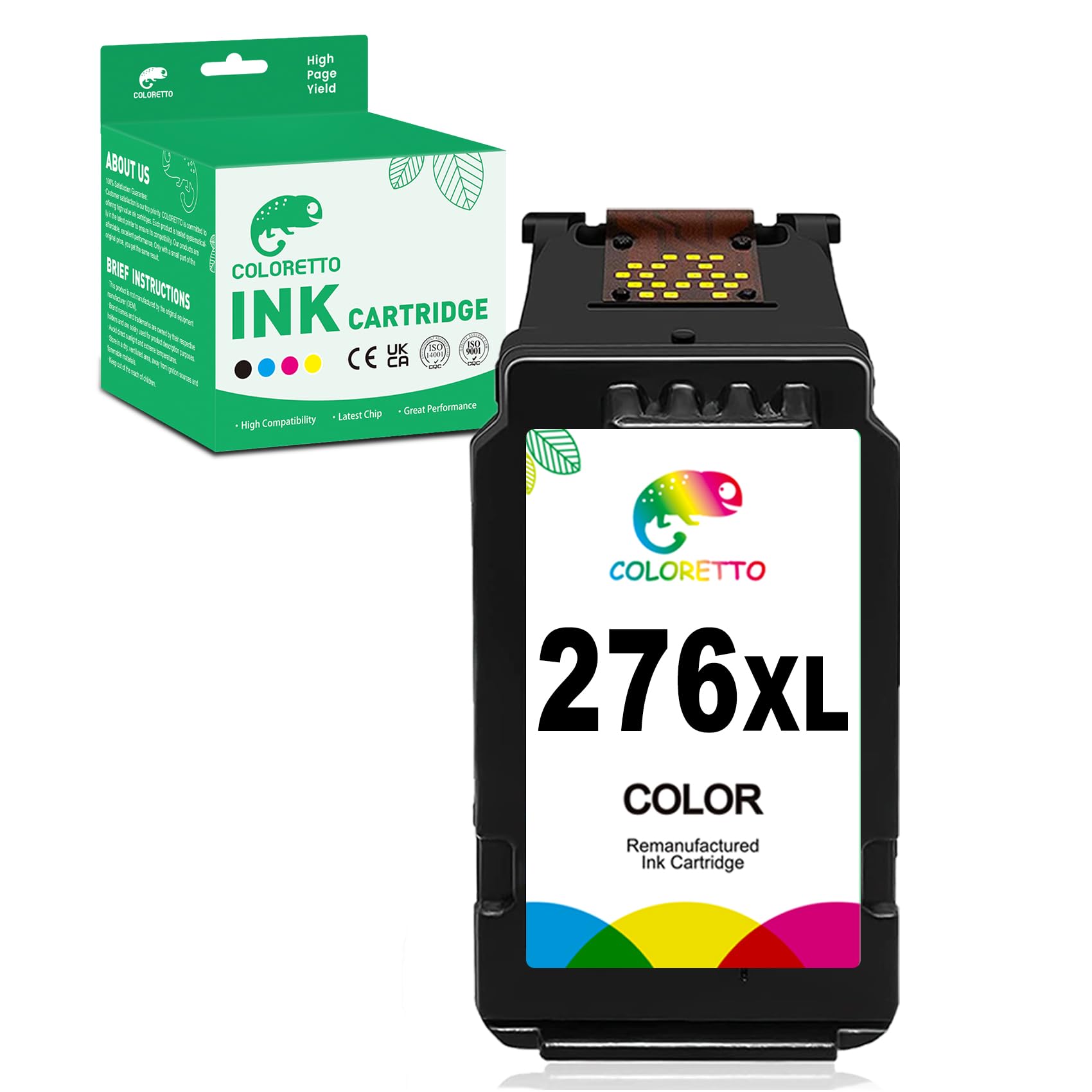 COLORETTO 276XL Ink Cartridge for Canon PIXMA Printers - Tri-Color Replacement for Home & Office Use