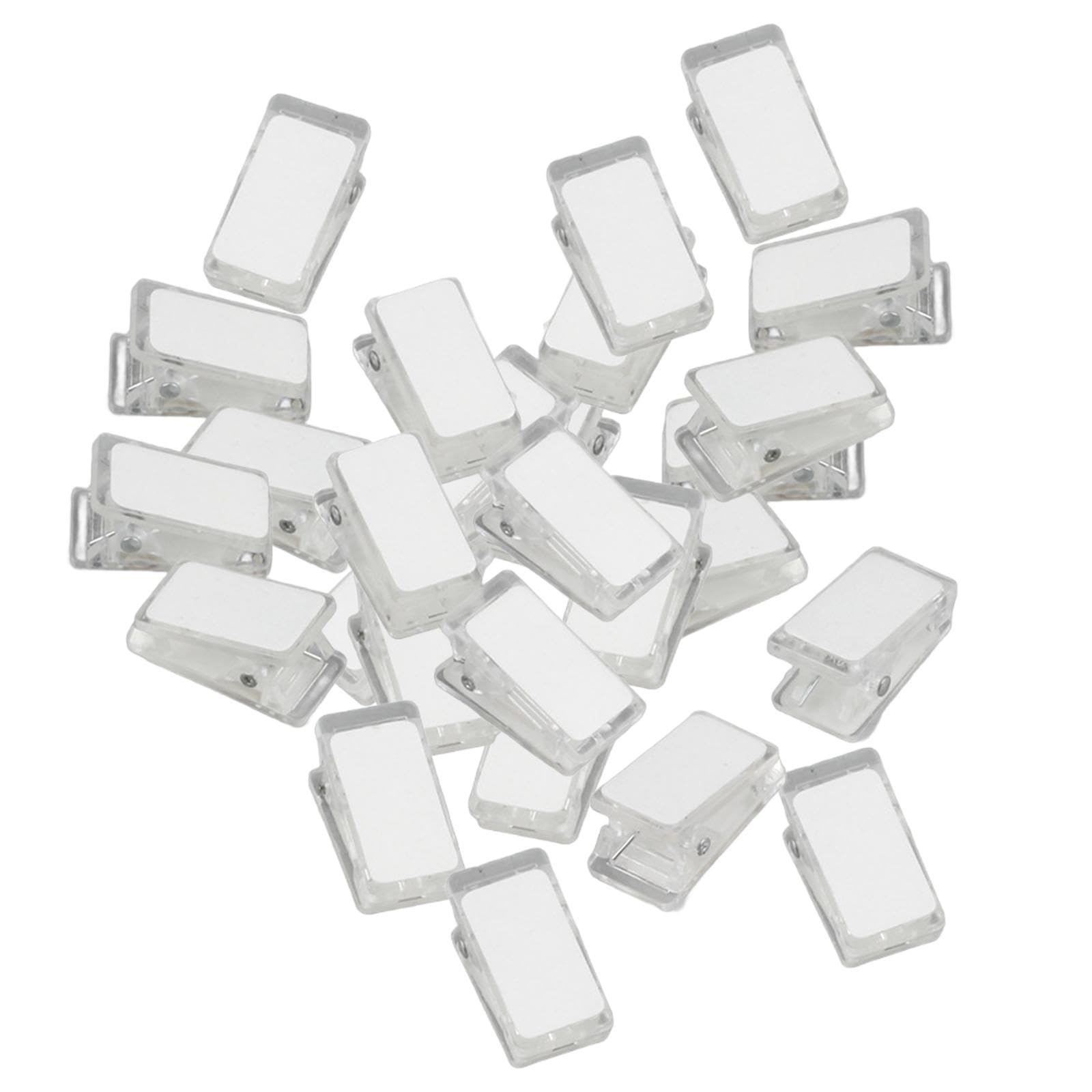 UGPLM 100x Clear Photo Hanging Clips - Transparent Spring Clips for Photos, Cards & Paper - Double Sided Adhesive Mini Clips for Home, Office & Classroom Decor