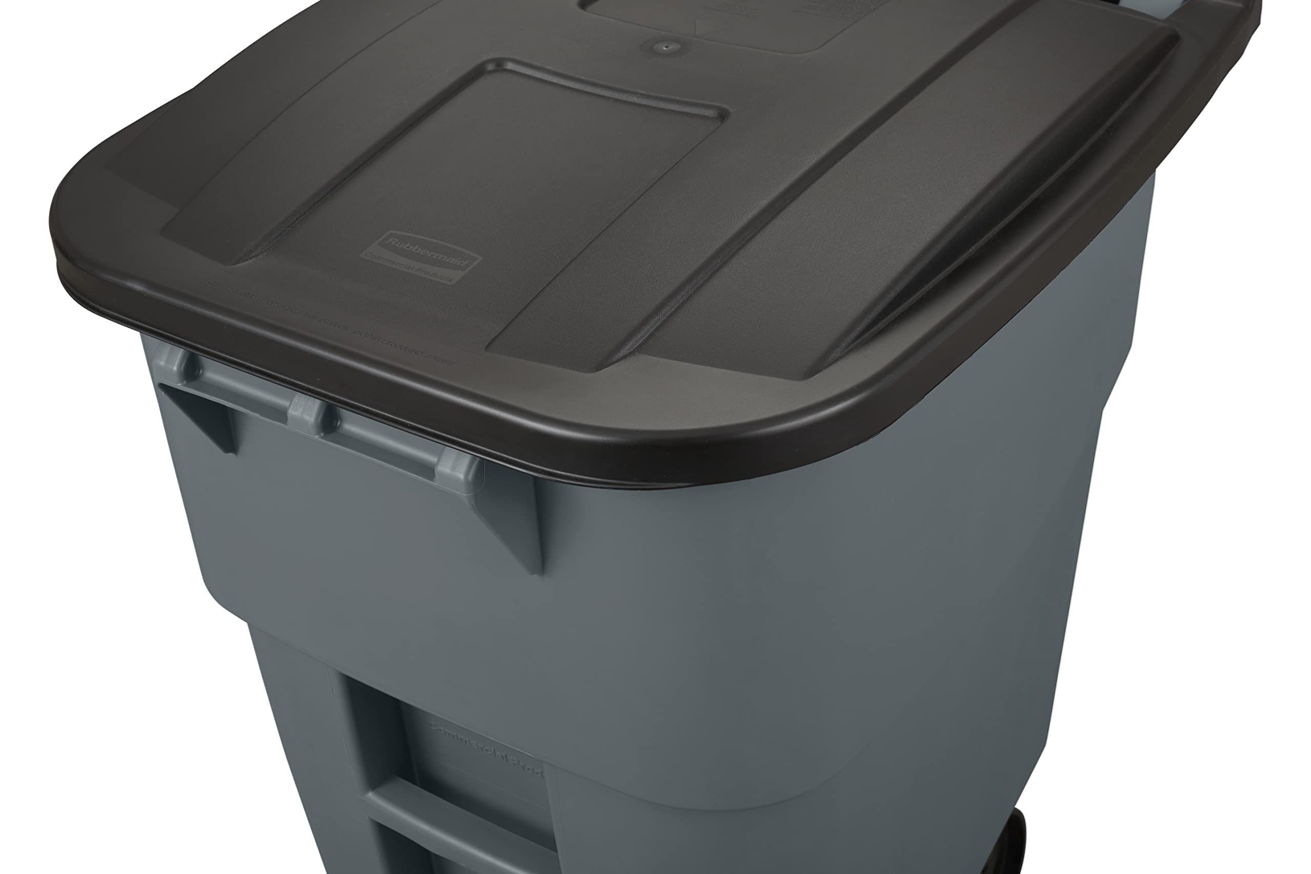 Rubbermaid Commercial Brute 50 Gallon Rollout Trash Can with Wheels - Heavy Duty Garbage Bin for Restaurants, Hospitals, Offices, Warehouses & Home Use - Durable Gray Waste Container for Indoor/Outdoor Cleaning & Waste Management