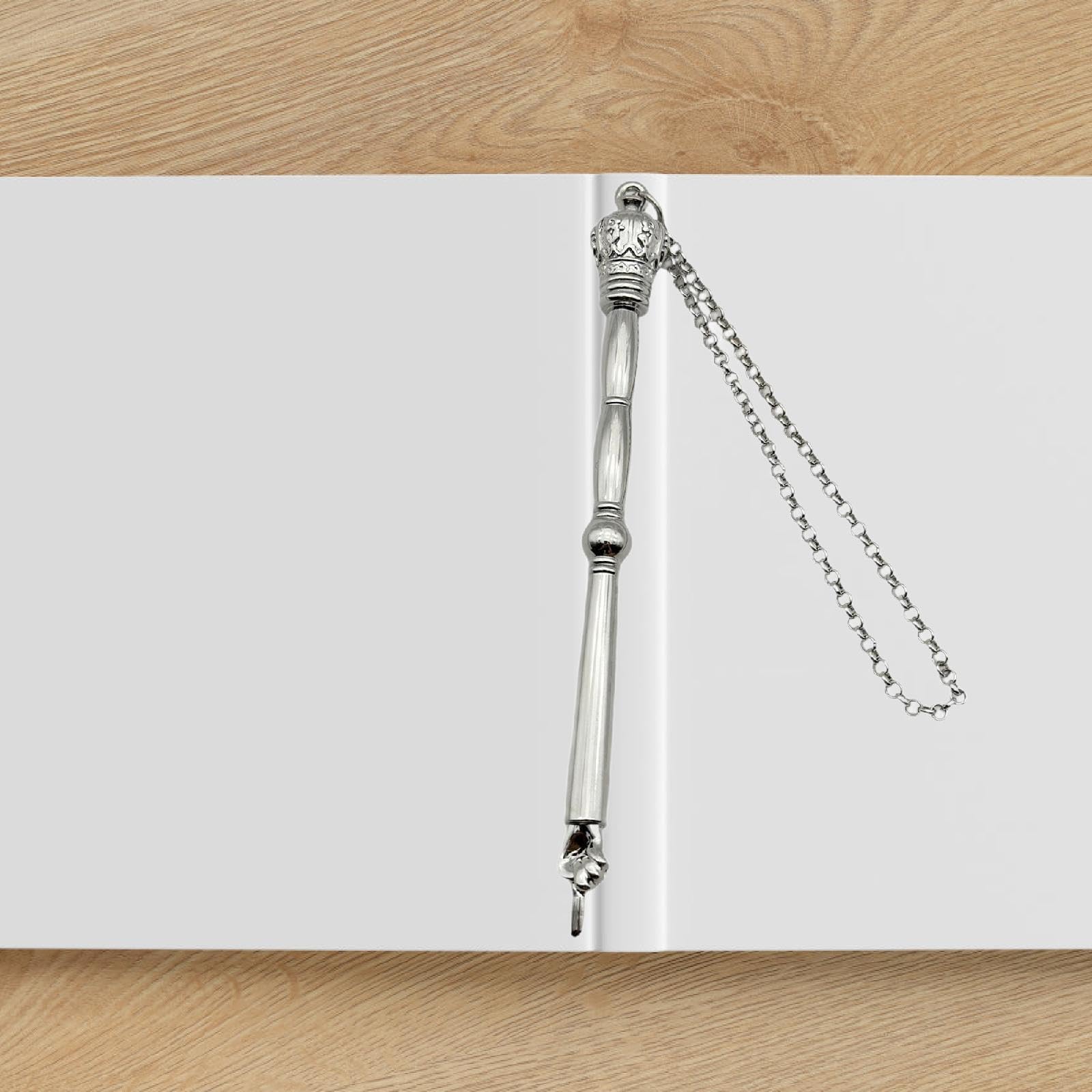 Yad Torah Pointer - Silver Crown Head Bible Reading Tool, Portable Hand Pointer for Jewish Bar Mitzvah & Torah Study | Perfect for Synagogue, Home Worship & Religious Ceremonies