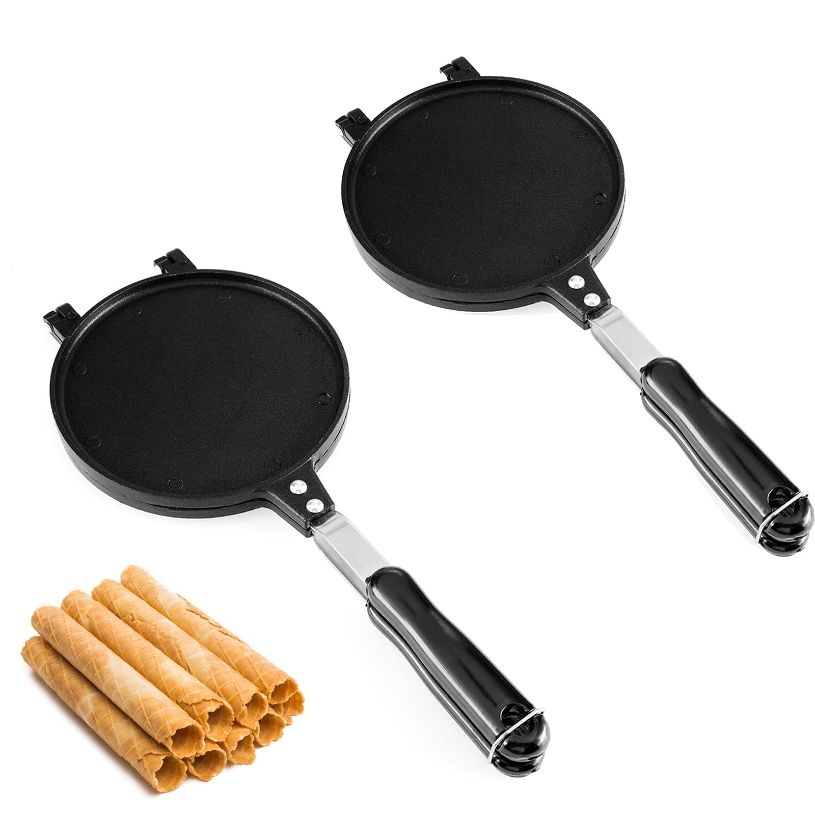 Dyna-Living Commercial Waffle Cone Maker Machine - 6.7/8.6 Inch Egg Roll Mold for Homemade Ice Cream Cones, Perfect for Bakeries, Ice Cream Shops & Home Use