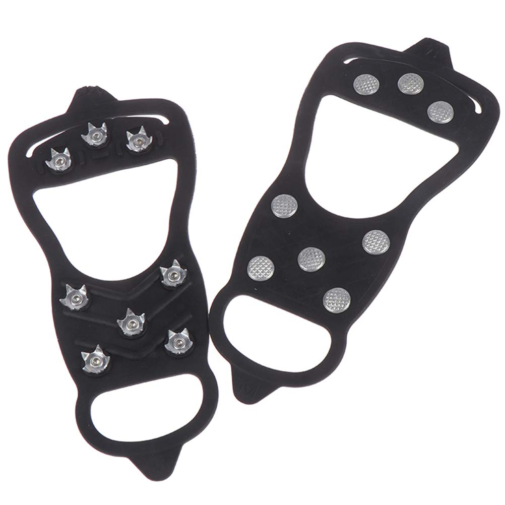 Non-Slip Ice Cleats for Shoes - Traction Spikes for Walking on Ice & Snow - Stretchable Crampons for Men, Women & Kids - Perfect for Hiking, Winter Sports & Outdoor Safety