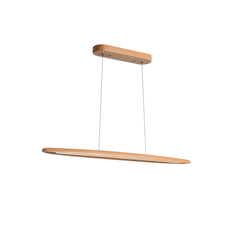 Modern Wooden Horizontal Pendant Light Fixture - Farmhouse & Industrial Style Ceiling Lighting for Kitchen Island, Dining Room, Bar Counter