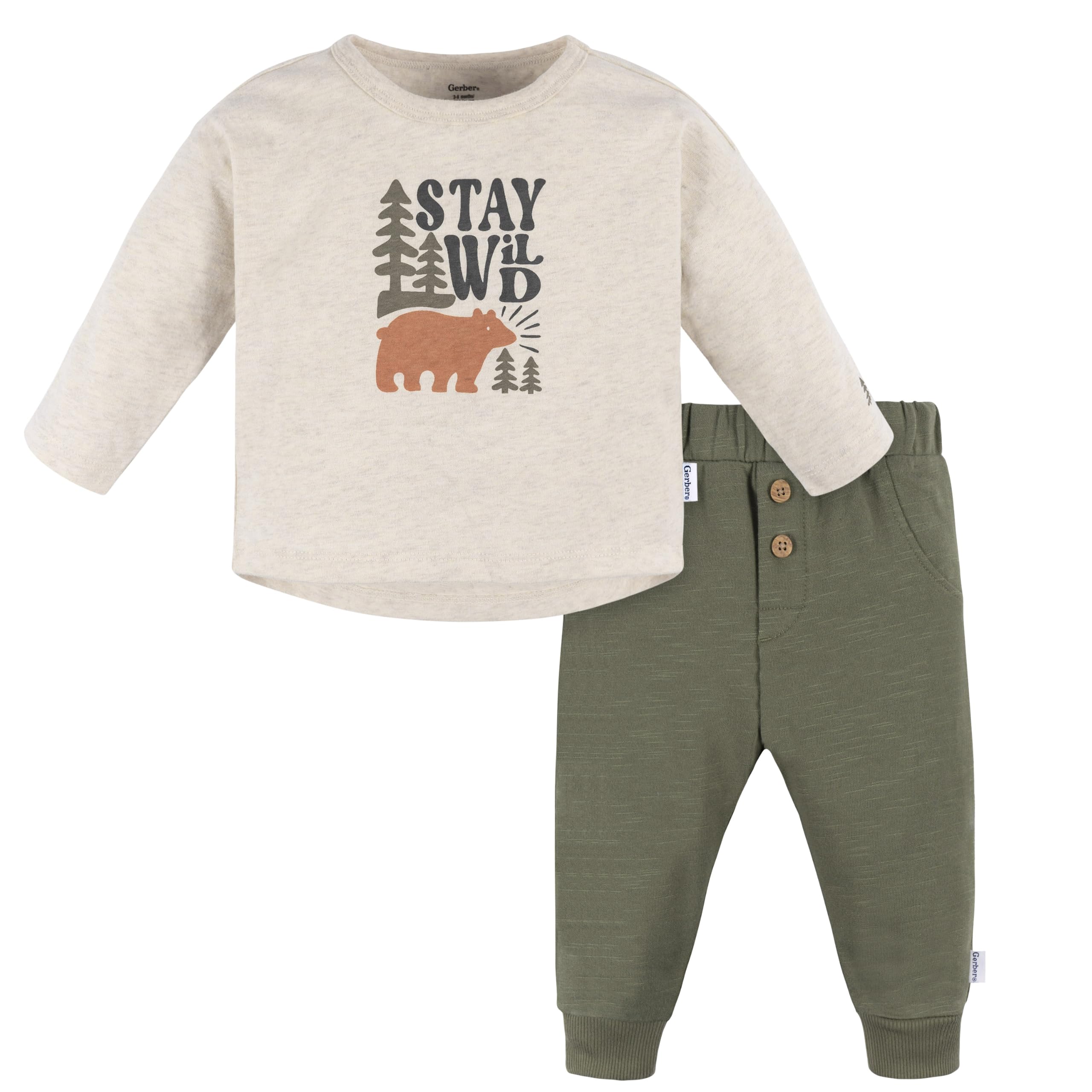 Gerber Baby Boys' Jogger Set - Soft Cotton 2-Piece Outfit for Toddlers | Perfect for Playtime, Daycare & Casual Wear