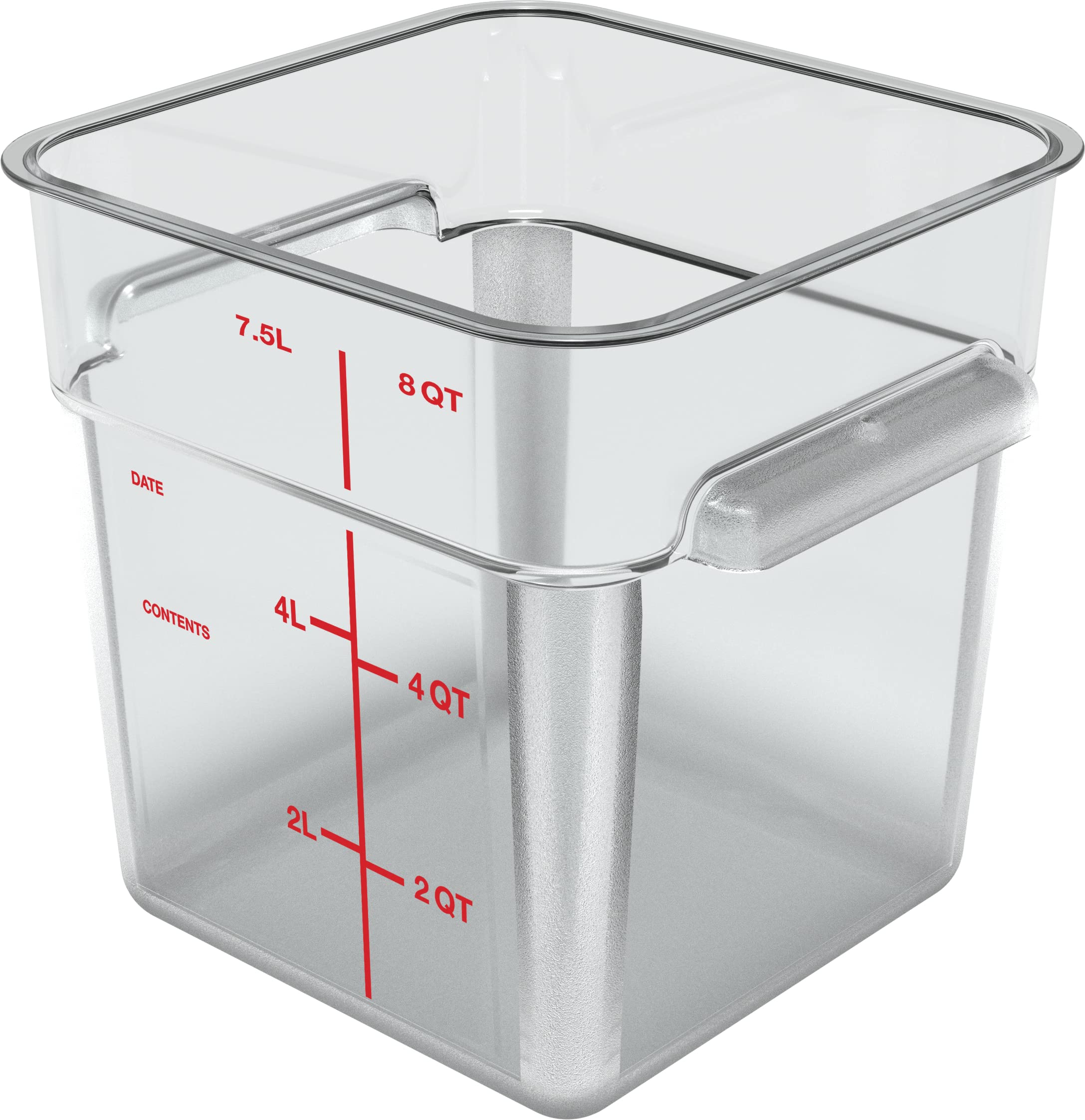 Stackable 8-Quart Clear Polycarbonate (PC) Square Food Storage Container by Carlisle FoodService - Ideal for Catering, Buffets, Restaurants & Commercial Kitchens - Durable, BPA-Free & Dishwasher Safe