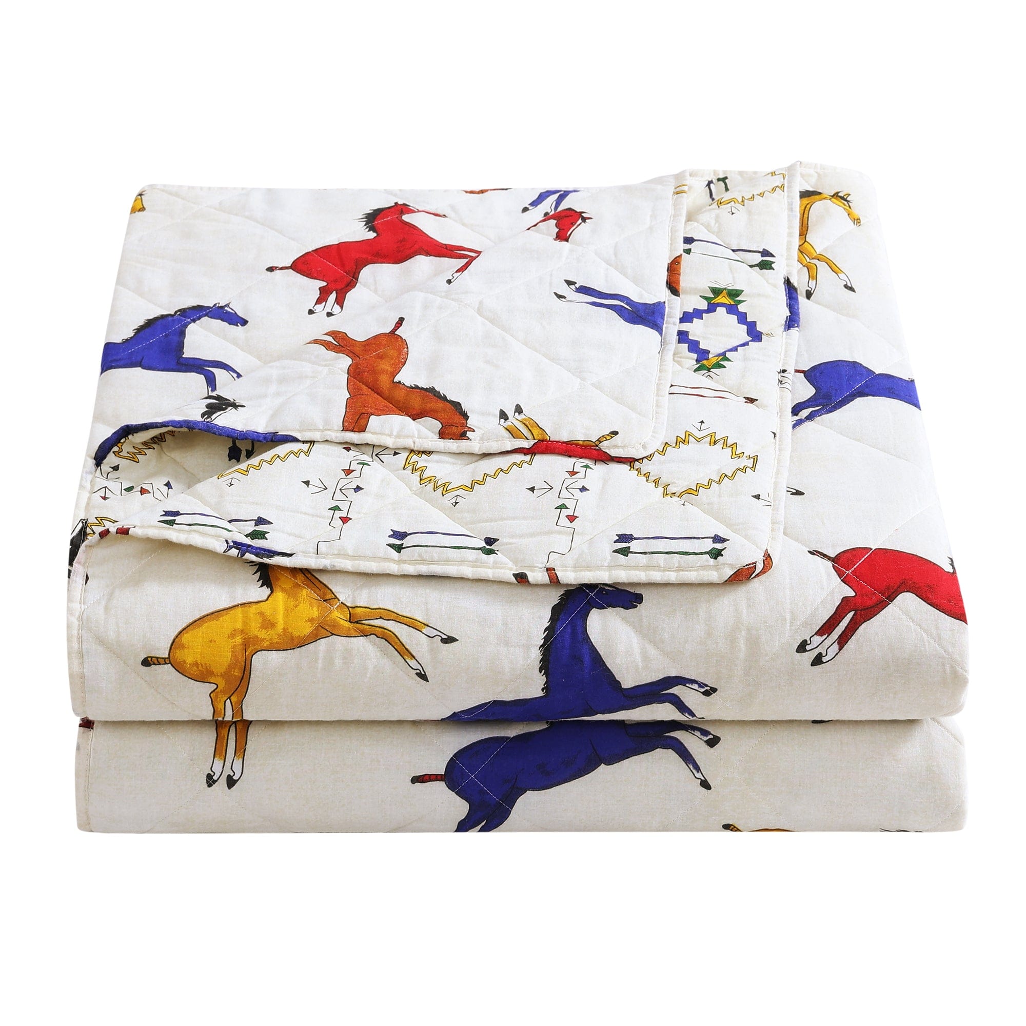 Wild Horses Reversible Quilt Set - King Size Bedding, Soft & Breathable Comforter for All Seasons - Perfect for Master Bedroom, Guest Room, or Cozy Cabin Retreat