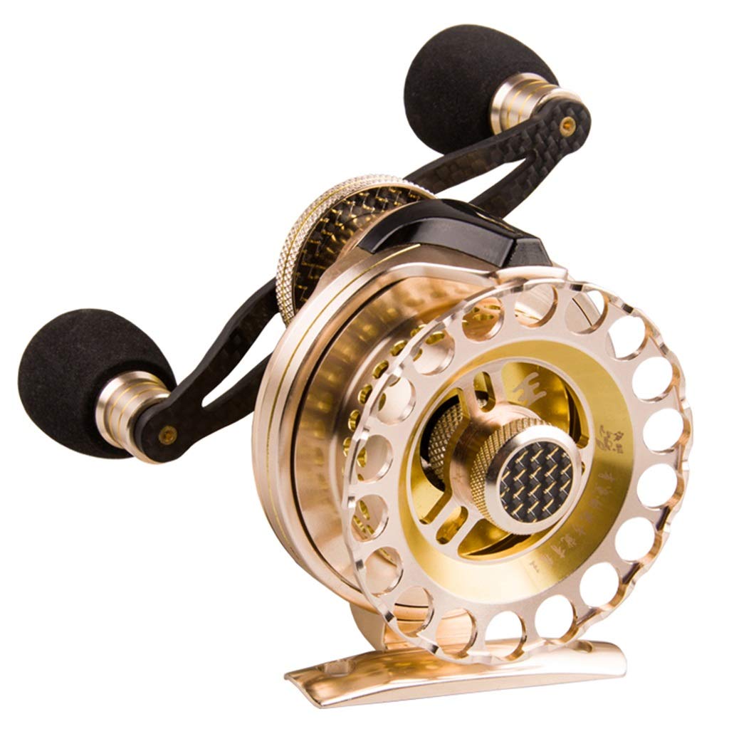 Premium US Fishing Reel - All Metal CNC Precision Machined Right Hand Retrieve Spinning Reel with High Speed Ratio - Perfect for Boat, Rock & Ice Fishing (Gold Color) - Ideal Gift for Anglers & Outdoor Enthusiasts