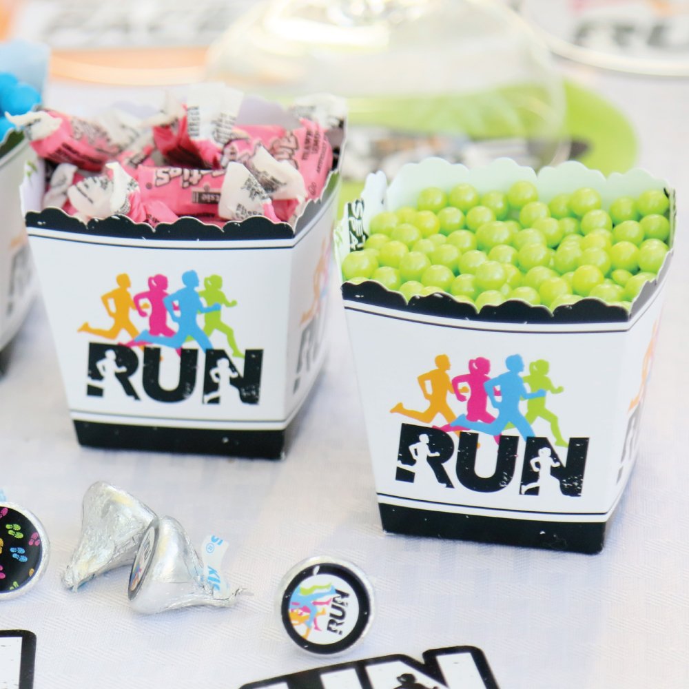 Big Dot of Happiness Set the Pace Running Party Favor Boxes - 12 Mini Track & Marathon Treat Candy Boxes for Cross Country Events, Race Celebrations & Sports Themed Parties