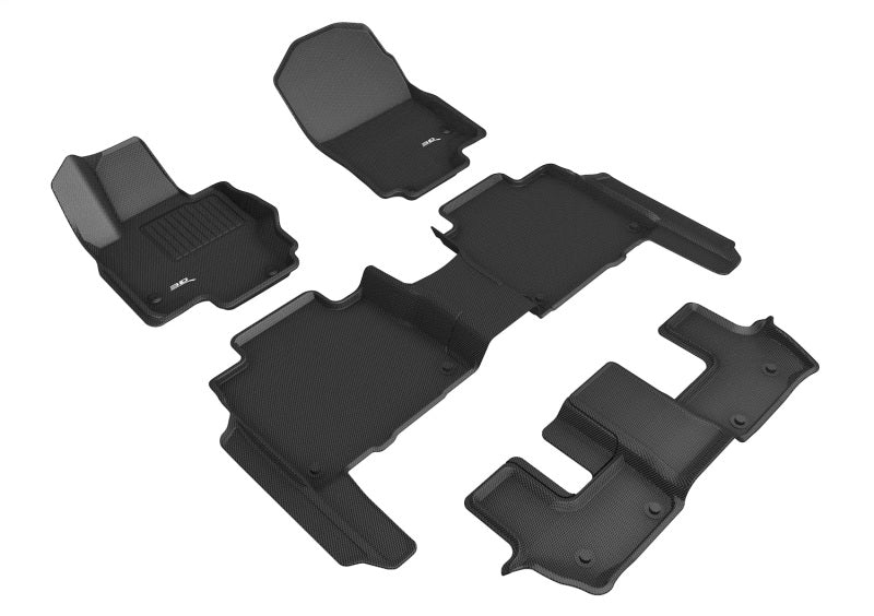 3D Maxpider Custom Fit All-Weather Floor Mats for 2020-2024 Mercedes-Benz GLS Class (X167) 7-Seater - Kagu Black (Models R1/R2/R3) | Premium Car Protection for SUVs, Family Travel & Off-Road Adventures