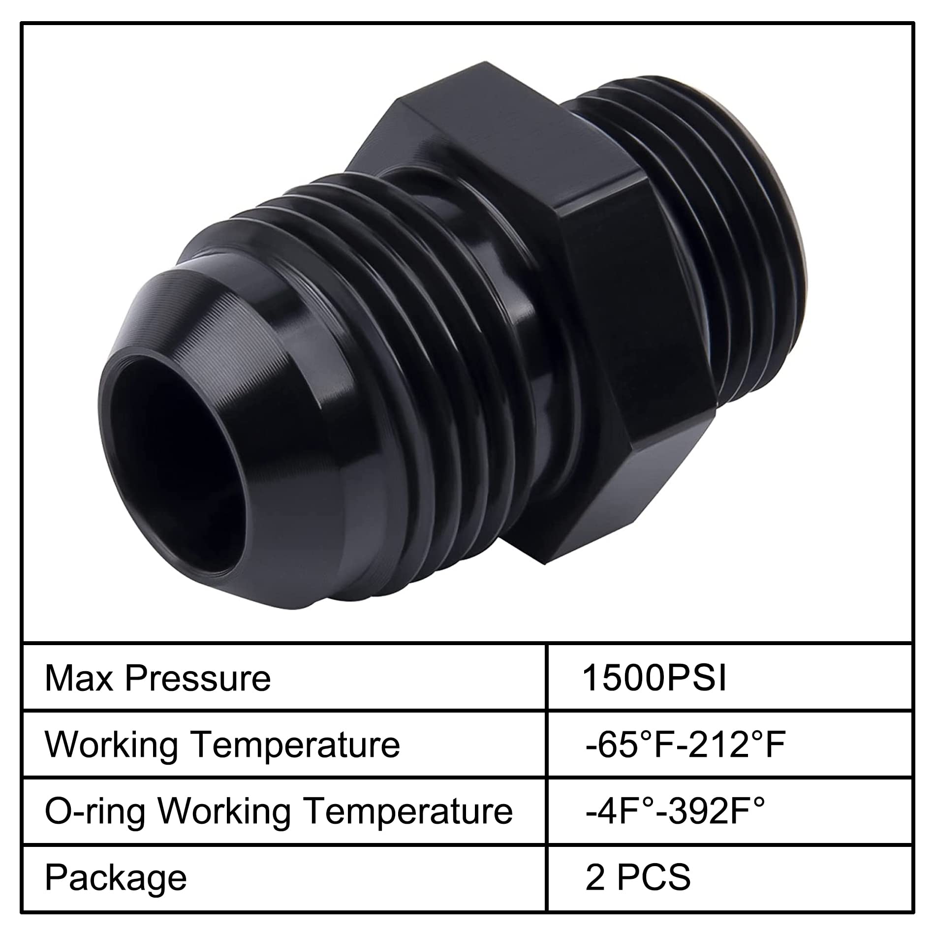 EVIL ENERGY 12AN to AN10 ORB Male O-Ring Fitting Adapter - 2PCS - High Performance Fuel Line Connector for Automotive, Racing & Marine Applications