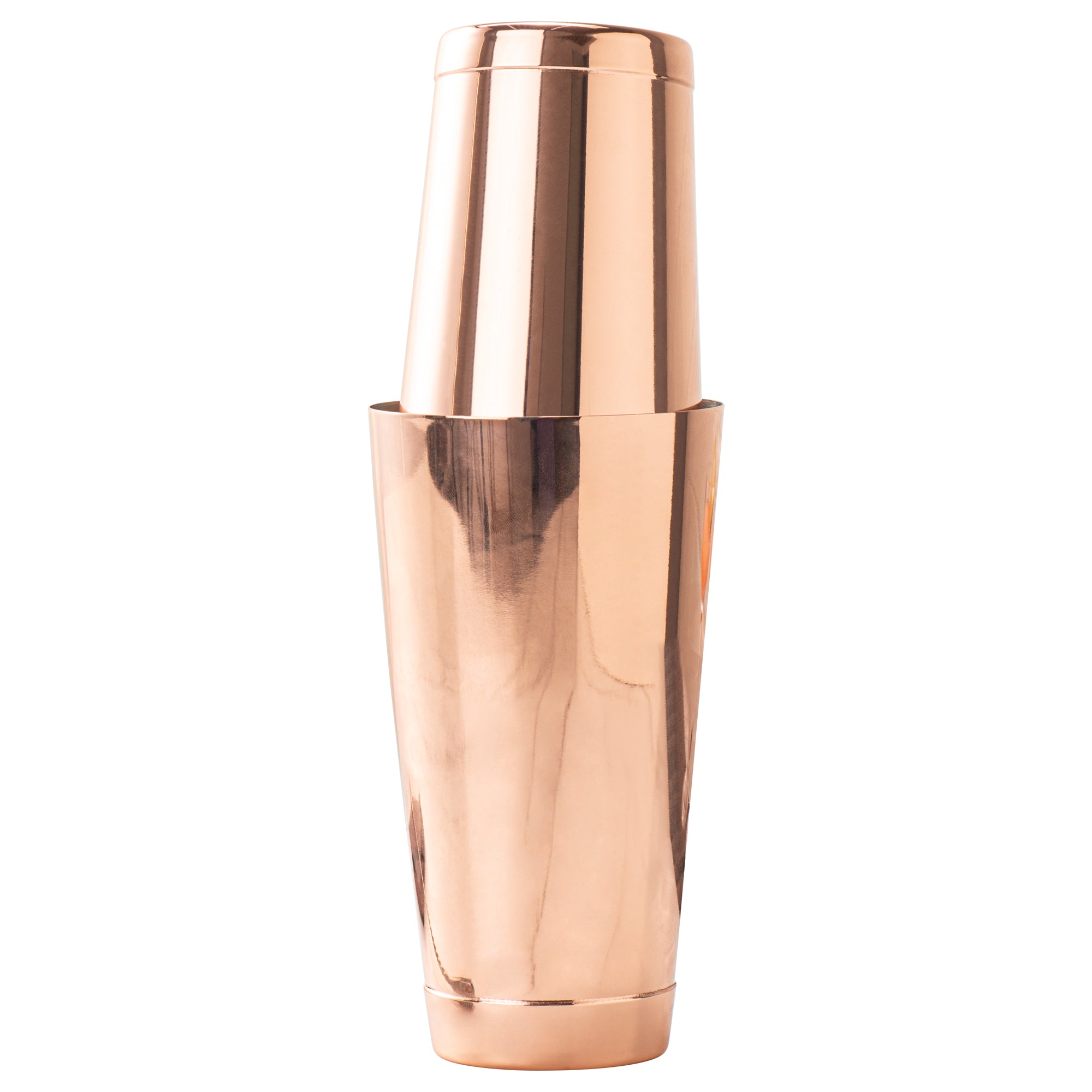 Premium 16 oz Copper Plated Stainless Steel Cocktail Shaker - Weighted Bar Mixing Tin (3.25