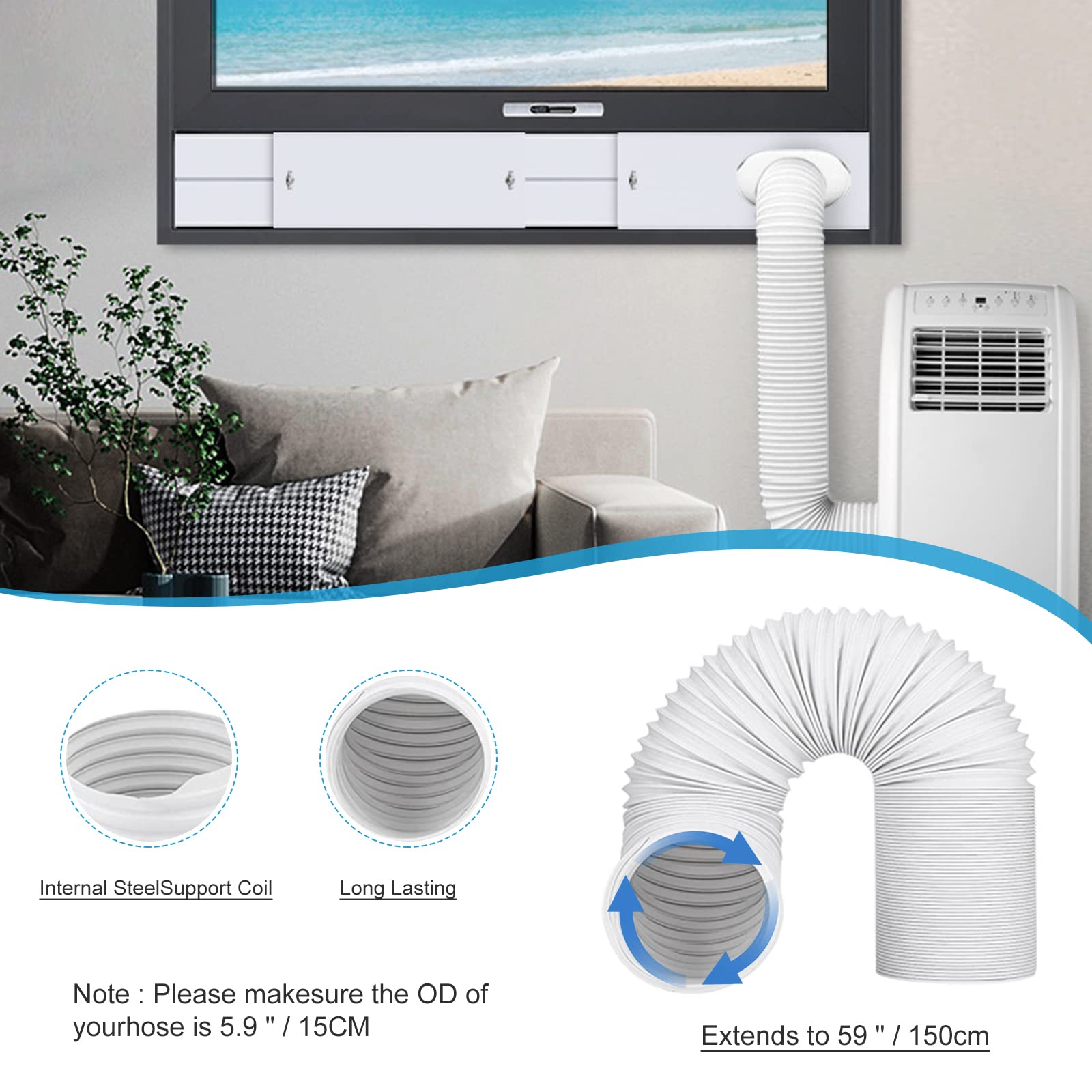 Universal Portable Air Conditioner Window Kit - Adjustable Length 17