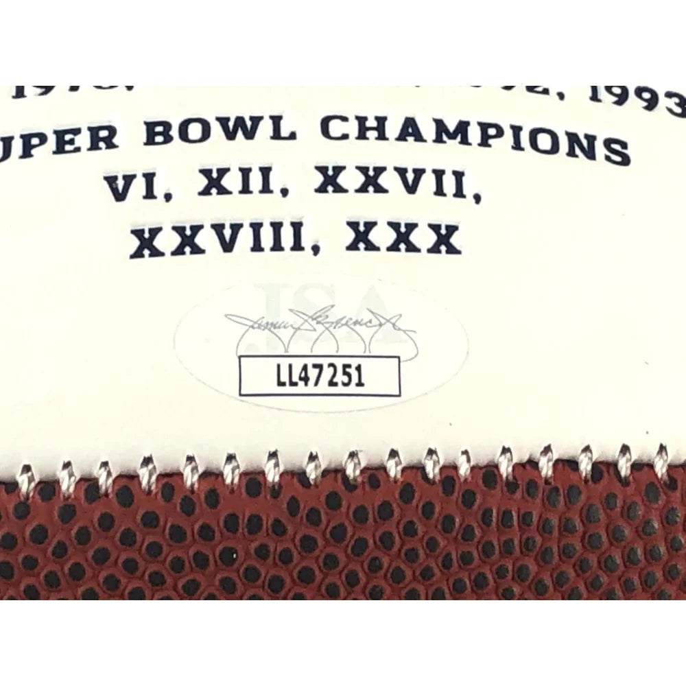 Michael Irvin Autographed Dallas Cowboys Football - Hand Signed White Panel with JSA COA - Perfect for NFL Memorabilia Collectors and Cowboys Fans