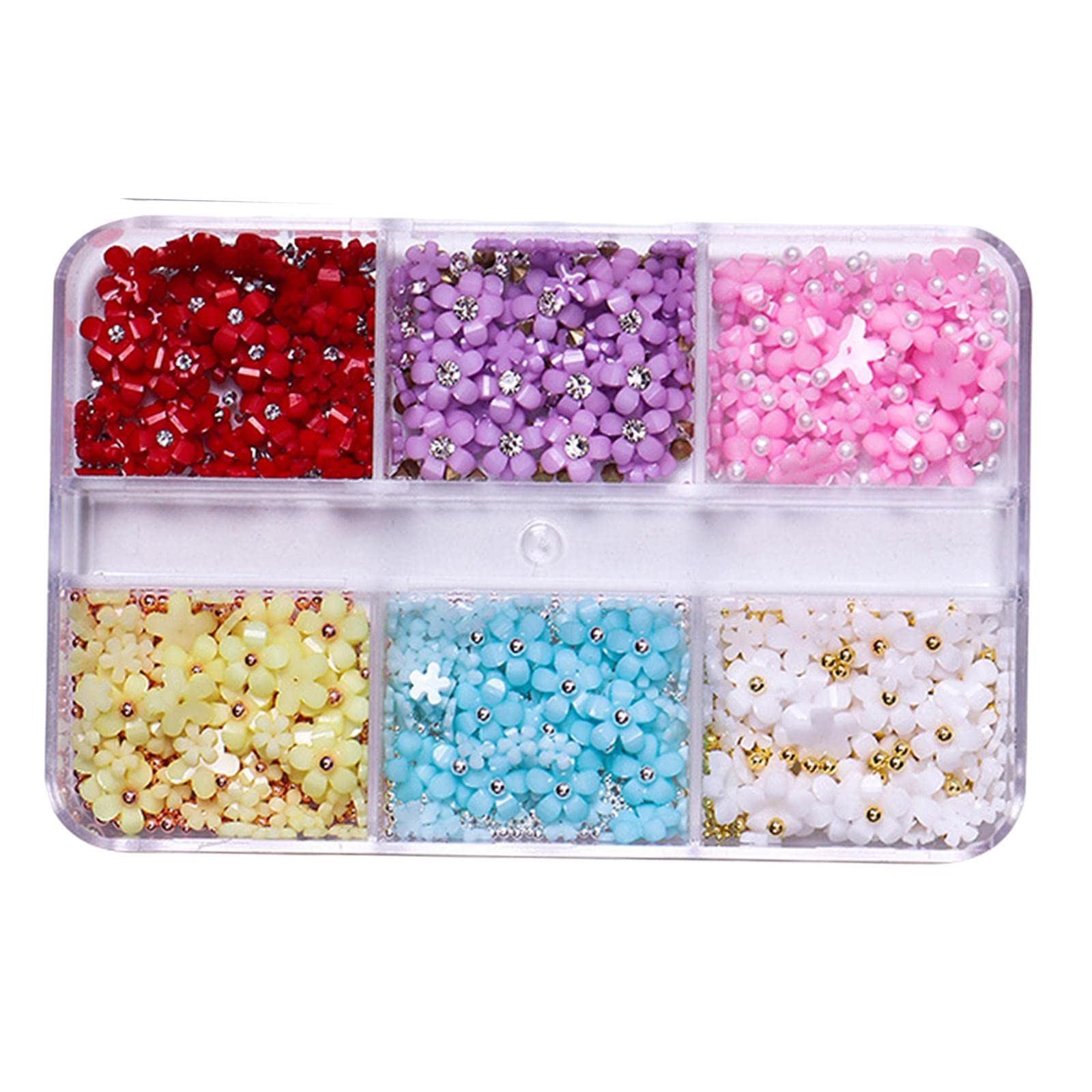 Colcolo Flower Nail Charms - Nail Art Studs & Manicure Accessories for Women & Girls | Decorative Nail Decorations for DIY Nail Crafts & Designs | Perfect for Parties, Weddings, and Special Occasions