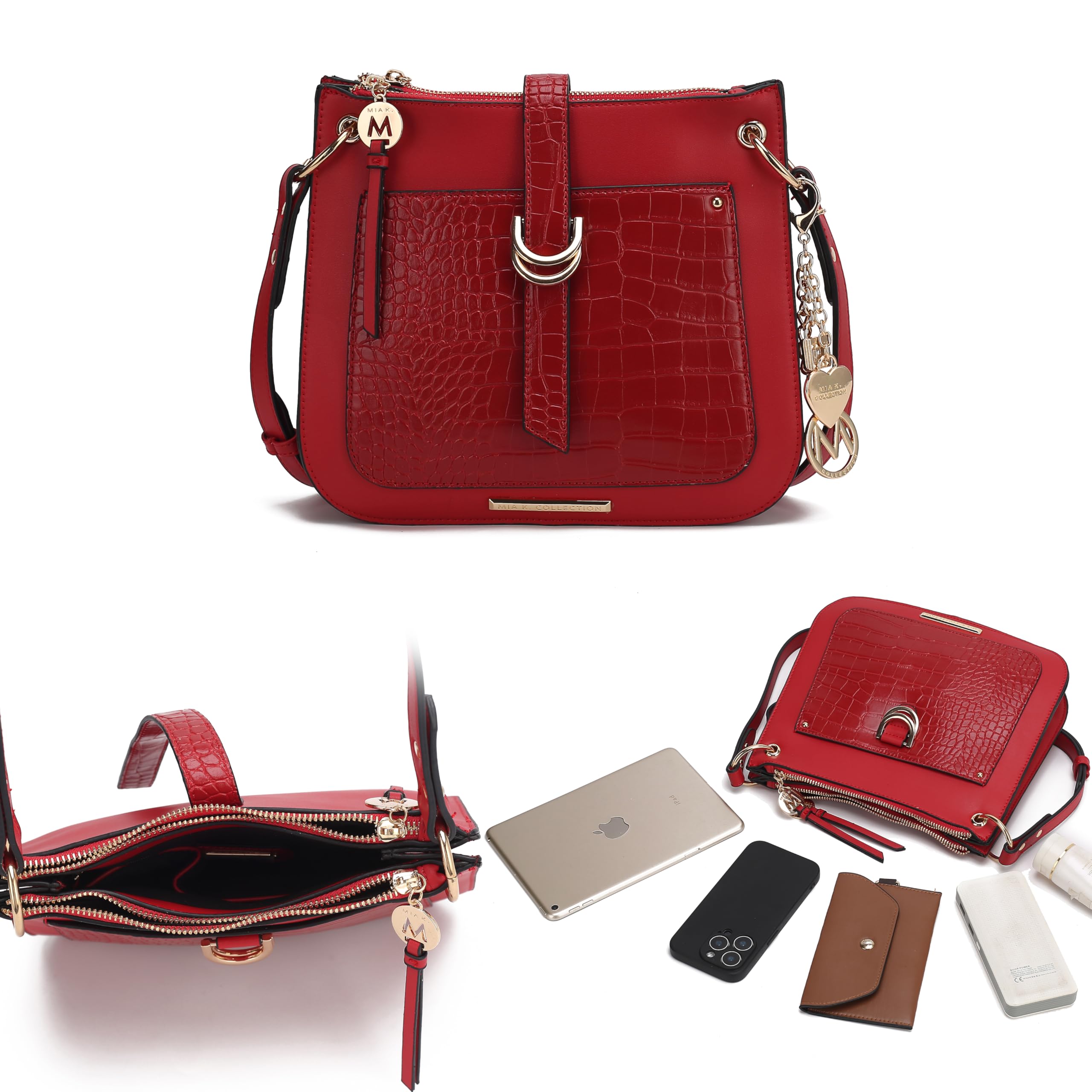 MKF Collection Women's Vegan Leather Crossbody Bag - Small Shoulder Handbag Purse by Mia K | Perfect for Work, Travel & Everyday Use