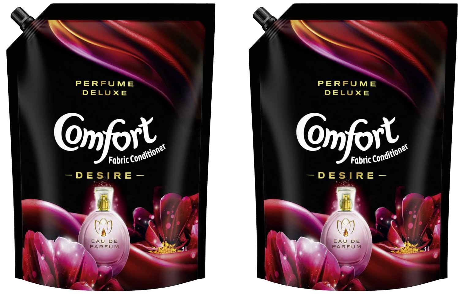 Premium Comfort Perfume Deluxe Fabric Conditioner with French Fragrance - 2 Liter Pouch (Pack of 2) | Long-Lasting Scent for Soft, Fresh Laundry | Perfect for Everyday Use, Hotels & Luxury Linens