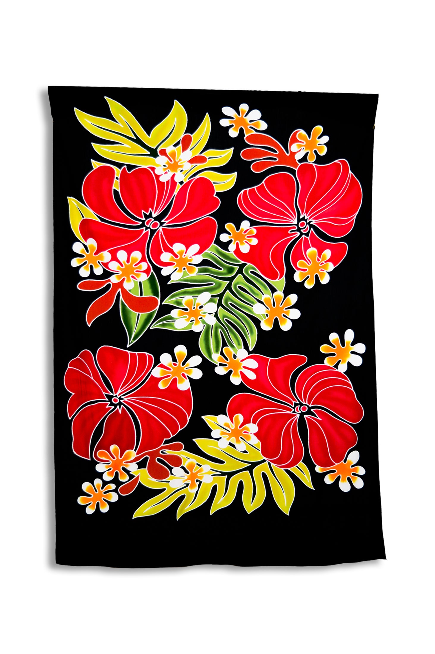Hand Painted Red Tropical Sarong - Boho Beach Wrap, Summer Cover Up, Poolside Accessory for Women | Perfect for Vacations, Beach Parties, and Resort Wear