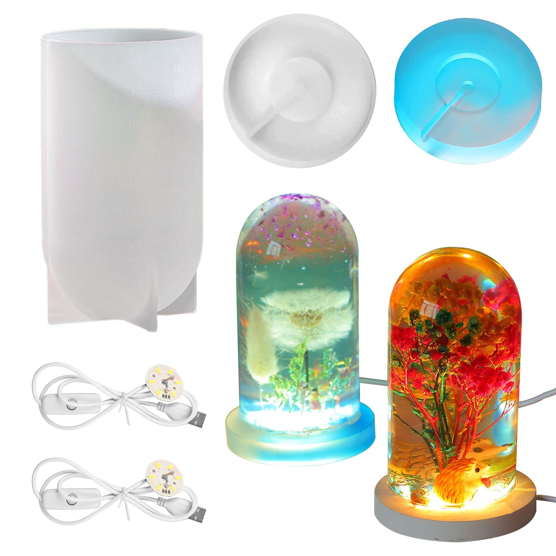 DIY Resin Silicone Molds for Cylinder Lights - USB Powered Stand for Table Lamps, Candles & Home Decor | Perfect for Crafting, Gifts & Desktop Ornaments