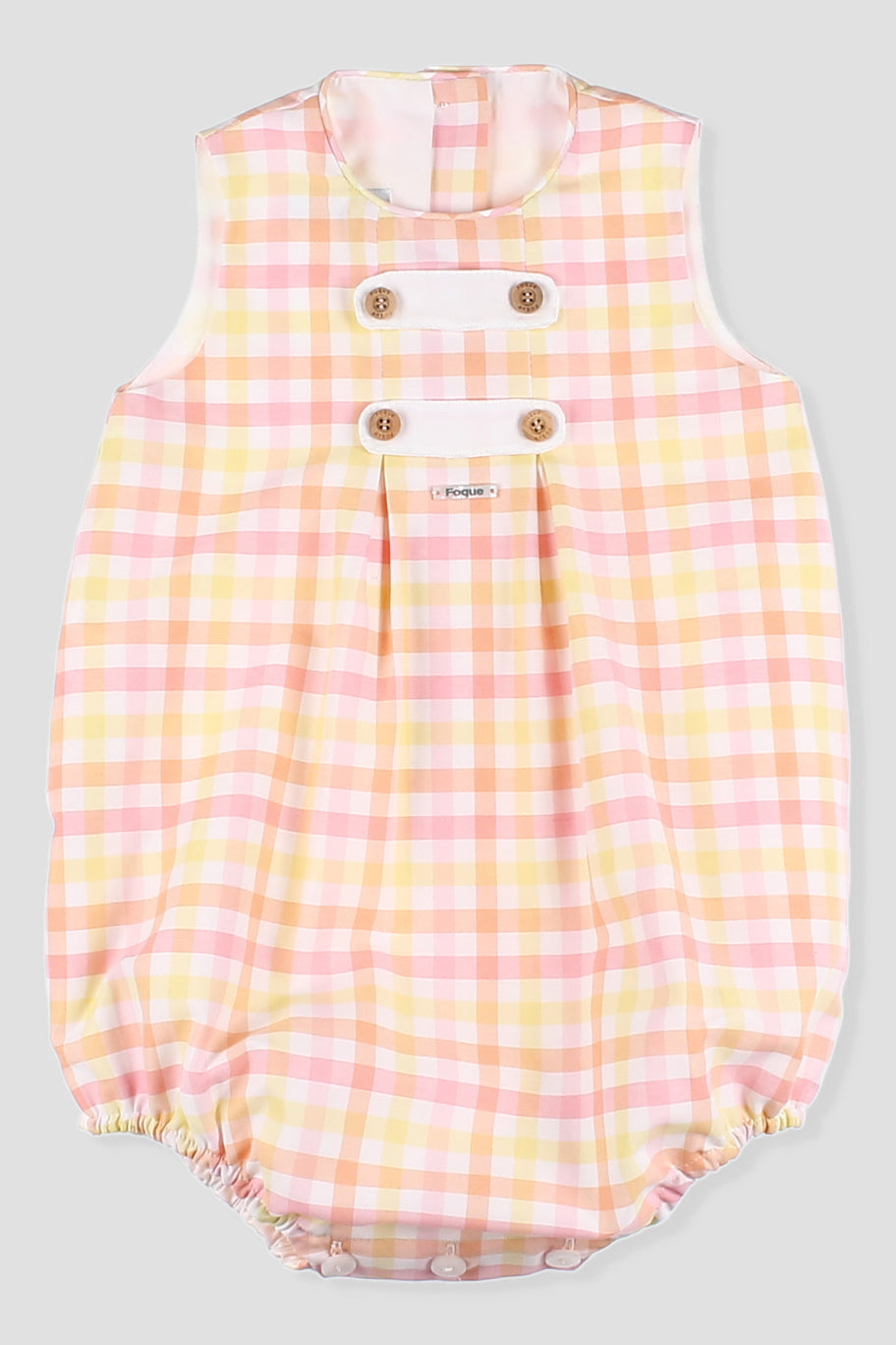 Zayn Orange, Pink & Lemon Gingham Romper for Baby Girls | Soft Cotton Summer Jumpsuit | Perfect for Playdates, Beach Outings & Photo Shoots