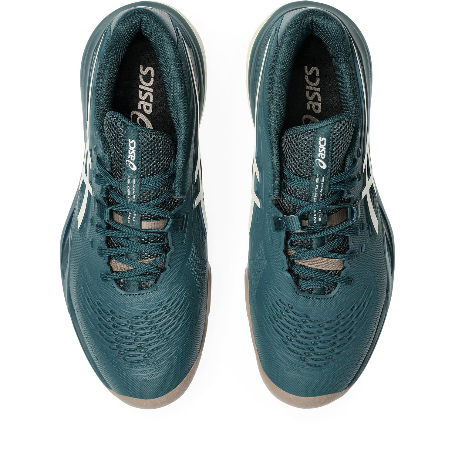 ASICS Gel Resolution X Wide Men's Tennis Shoes - Green/Birch - High-Performance Court Shoes for Competitive Play & Training