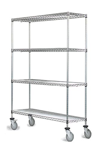 4-Tier Chrome Wire Shelf Truck - 24