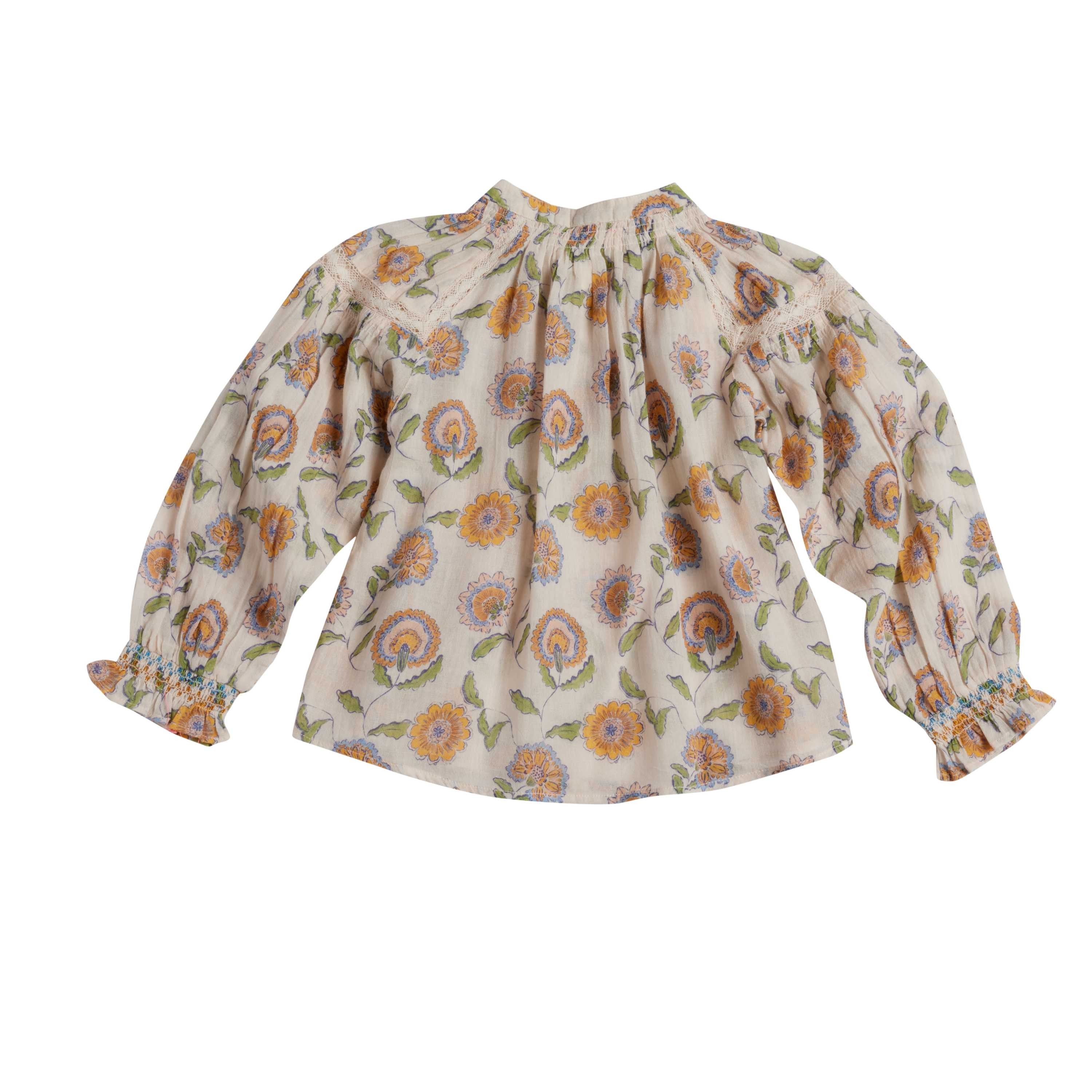 Bonheur du Jour Paris Noura Floral Blouse for Women & Girls - Elegant Rose Print Top for Casual Wear, Office & Special Occasions