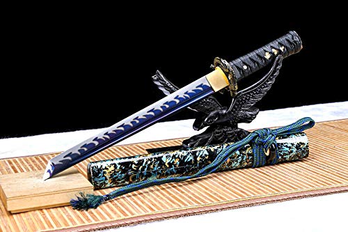 Japanese Wakizashi Sword - 1095 Carbon Steel Sharp Tanto Ninja Short Knife - Authentic Samurai Weapon for Martial Arts Training, Cosplay & Collection