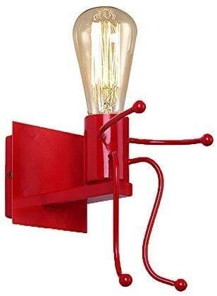 Creative Red Wall Sconces for Bedroom, Loft Style Wall Lamp Base, Art Decor Lighting for Living Room, Hallway, Corridor, Perfect for Modern and Cozy Spaces