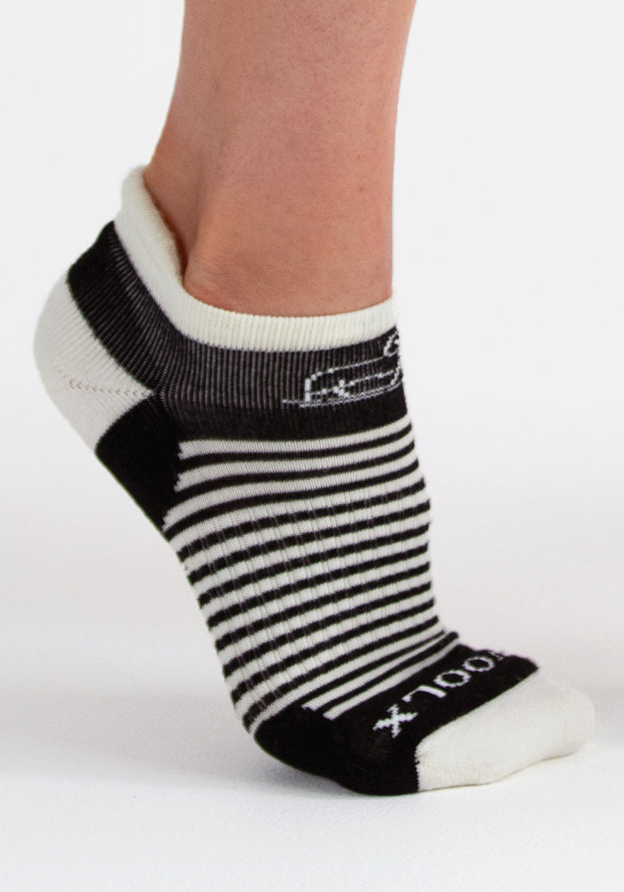 Amelia No Show Tab Lightweight Socks for Women - Breathable & Comfortable Tuxedo Stripe Design - Perfect for Running, Gym, and Everyday Wear