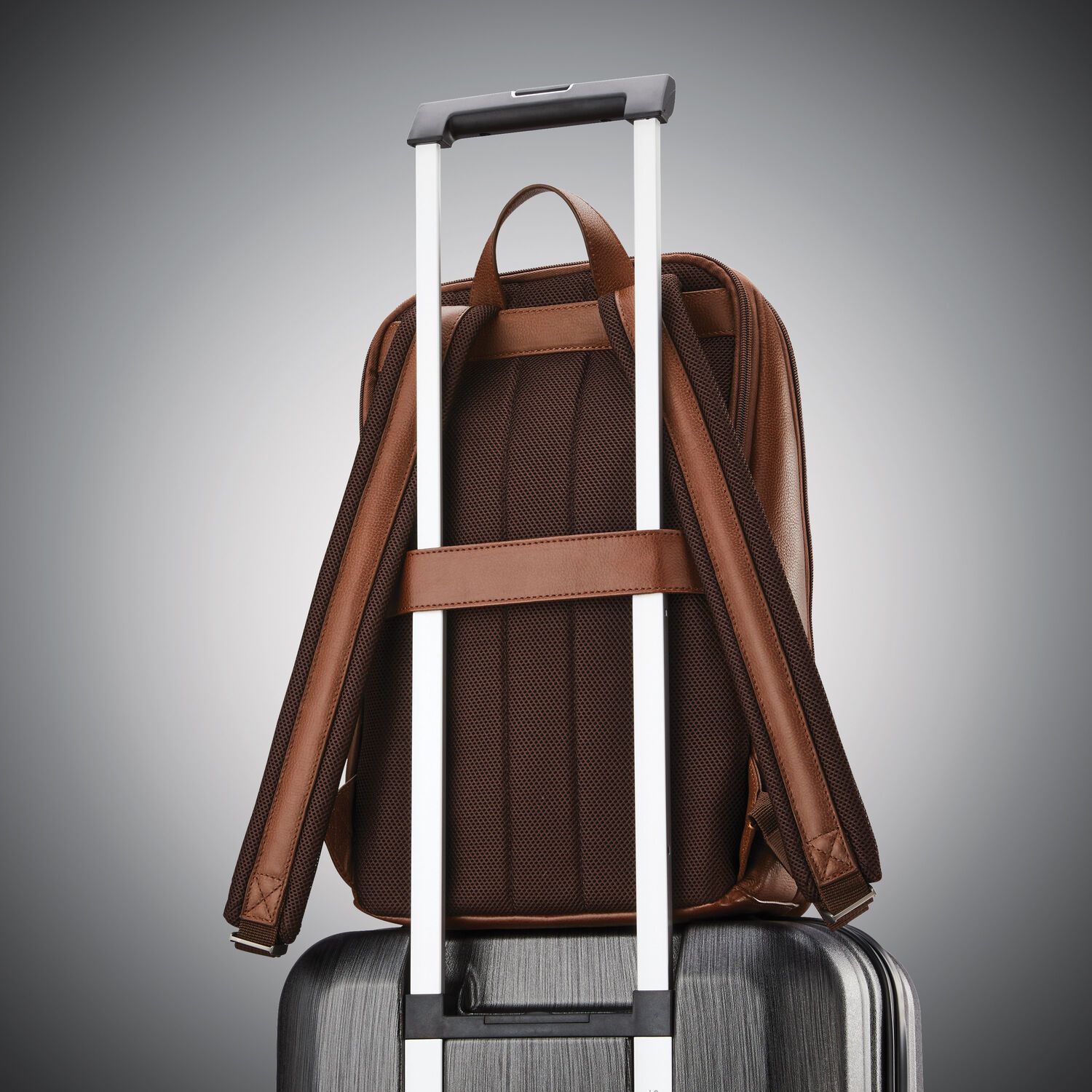 Samsonite Classic Leather Backpack for Men & Women - Durable Laptop Backpack with USB Charging Port - Perfect for Travel, Work & School