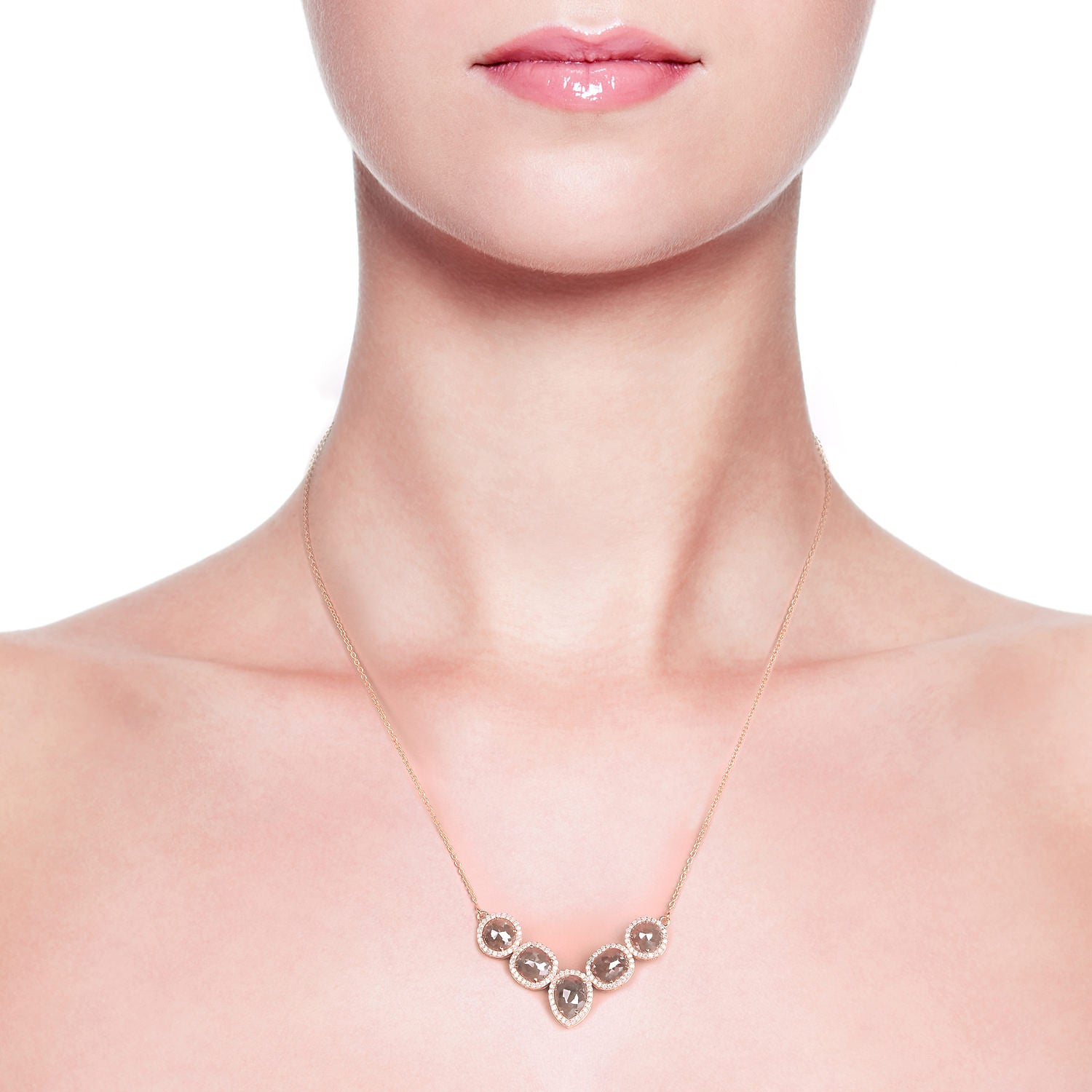 18K Yellow Gold Princess Cut Diamond Necklace - Elegant Designer Jewelry for Women, Perfect for Weddings, Anniversaries & Special Occasions