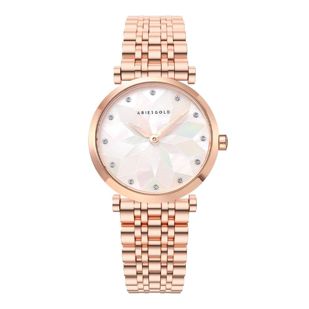 Aries Gold Draliet Rose Gold Stainless Steel Women's Watch - Elegant Luxury Timepiece for Women, Perfect for Office, Party & Special Occasions