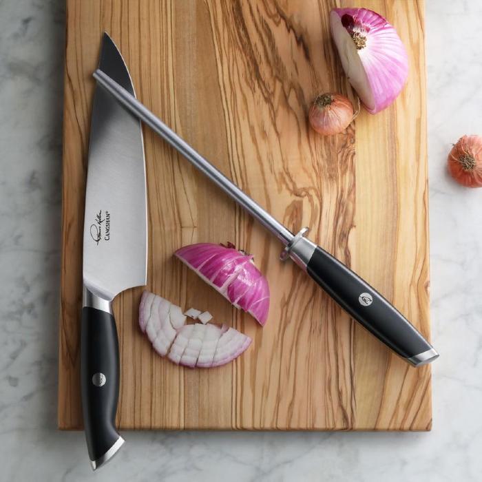 Cangshan Cutlery 1024647 Thomas Keller Signature Diamond Coated Honing Steel 8-Inch - Professional Knife Sharpener for Chefs & Home Cooks - Perfect for Kitchen, BBQ & Outdoor Cooking