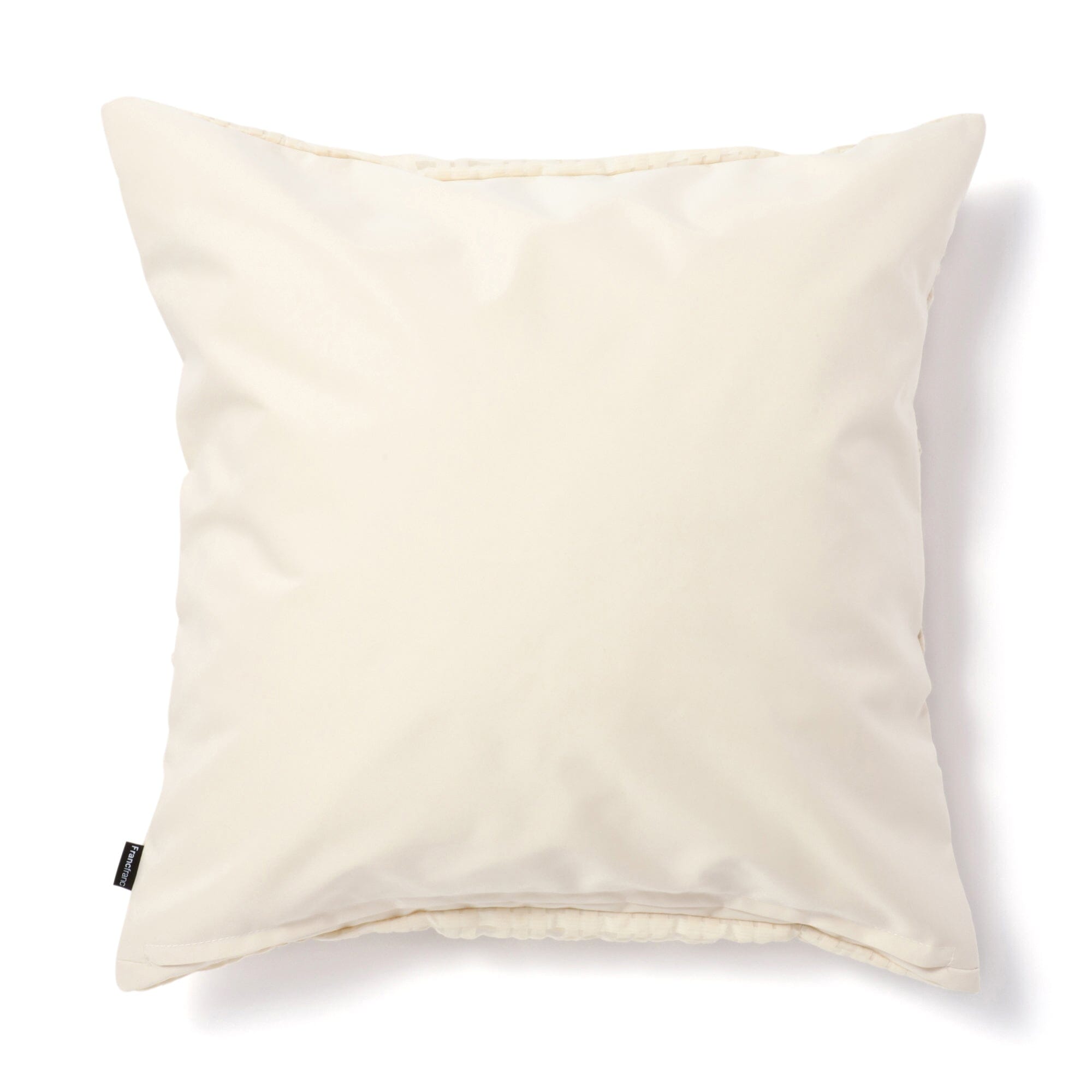 Checkered Gather Cushion Cover 18x18 Inches Ivory - Soft Decorative Pillow Case for Sofa, Bed, Living Room & Home Decor