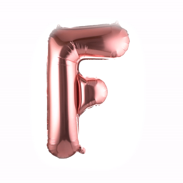 Rose Gold Mylar Letter F Balloon - 40