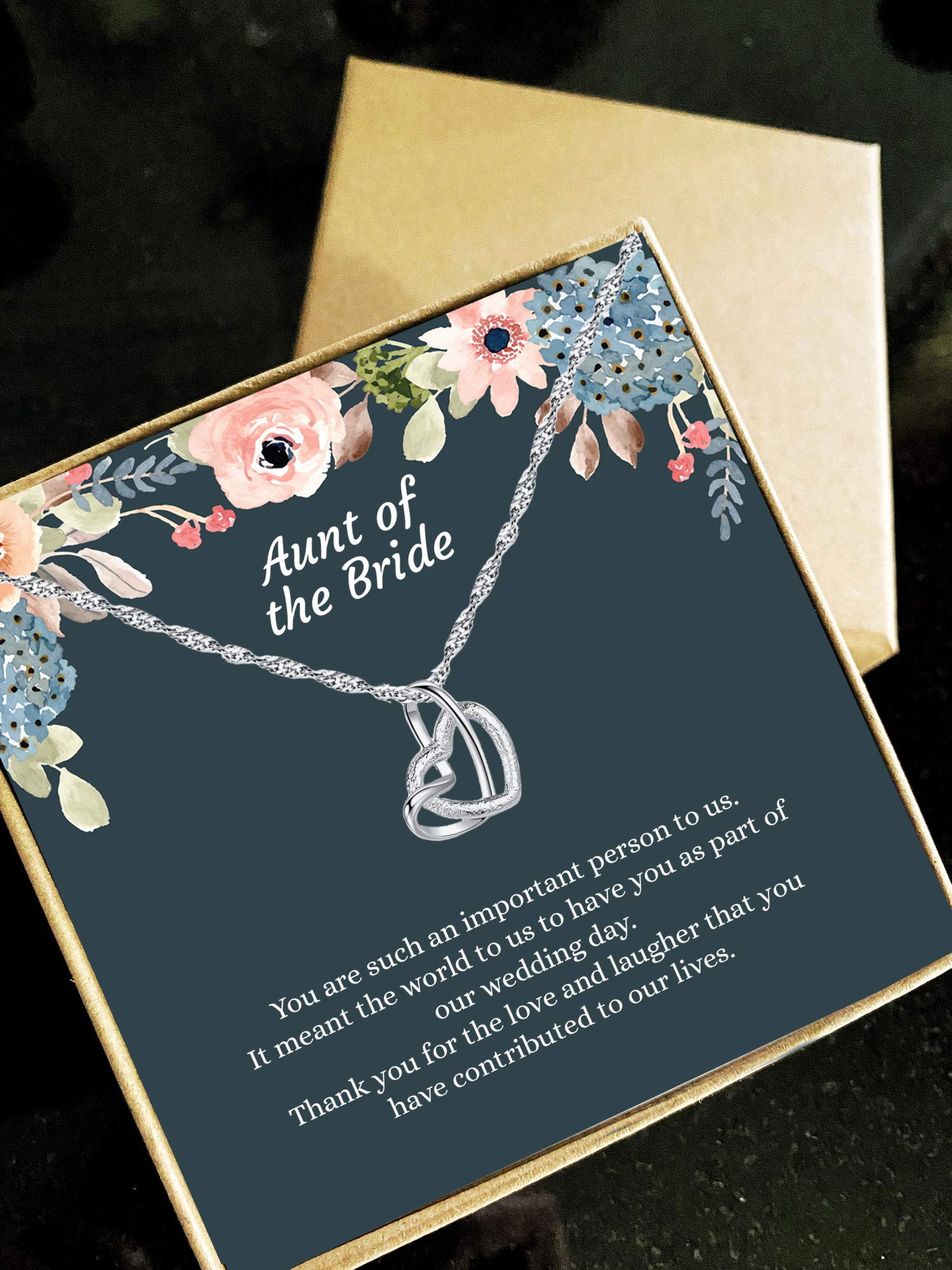 Elegant Aunt of the Bride Necklace Gift - Thoughtful Wedding Thank You Present from Bride & Groom - Perfect for Bridal Shower, Rehearsal Dinner & Special Occasions
