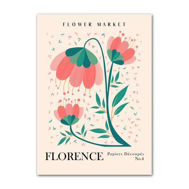 Vibrant Flower Art Canvas Posters - Modern Wall Decor for Living Room, Bedroom & Office - Perfect for Home & Office Decoration