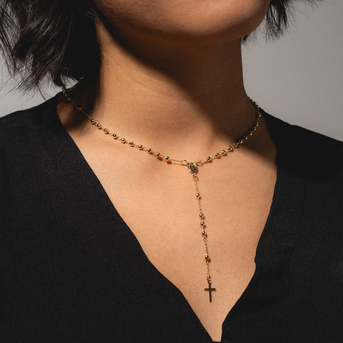 Gold Rosary Necklace - Elegant Religious Jewelry for Women & Men | Perfect for Prayer, Gifts & Everyday Wear