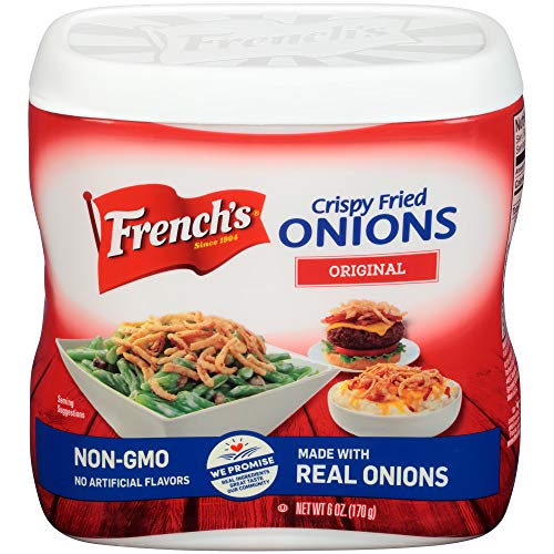 French's Original Crispy Fried Onions - 6 OZ (Pack of 3) | Gluten-Free Topping for Salads, Burgers, Casseroles & More | Perfect for Thanksgiving Green Bean Casserole & Everyday Meals