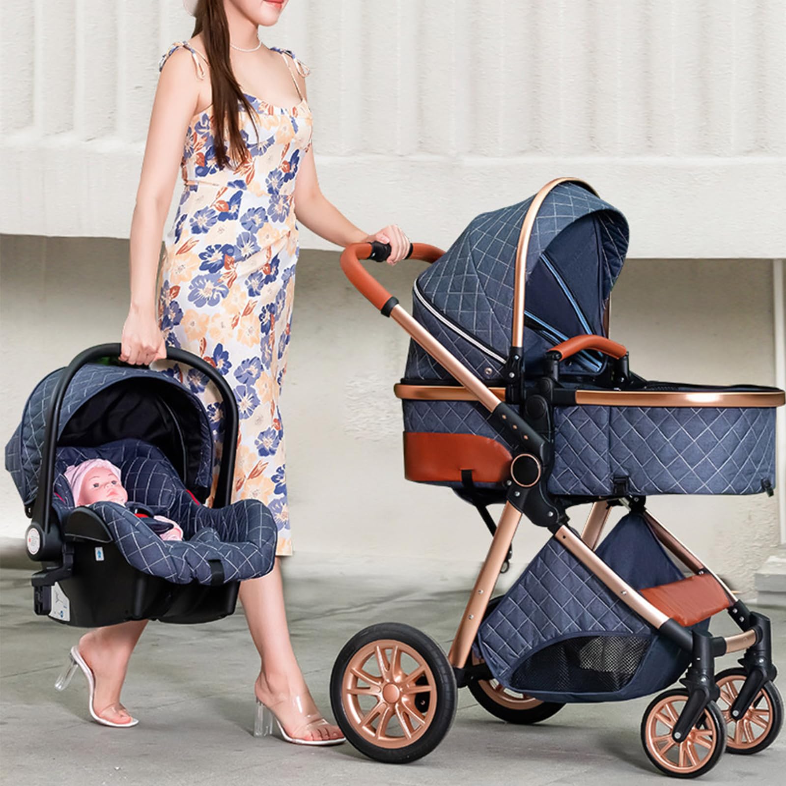 2 in 1 Portable Baby Stroller - Reversible Quick-Fold Lightweight Aluminum Frame Infant Stroller for Newborn to Toddler (Pink) | Perfect for Travel, Shopping & Outdoor Walks